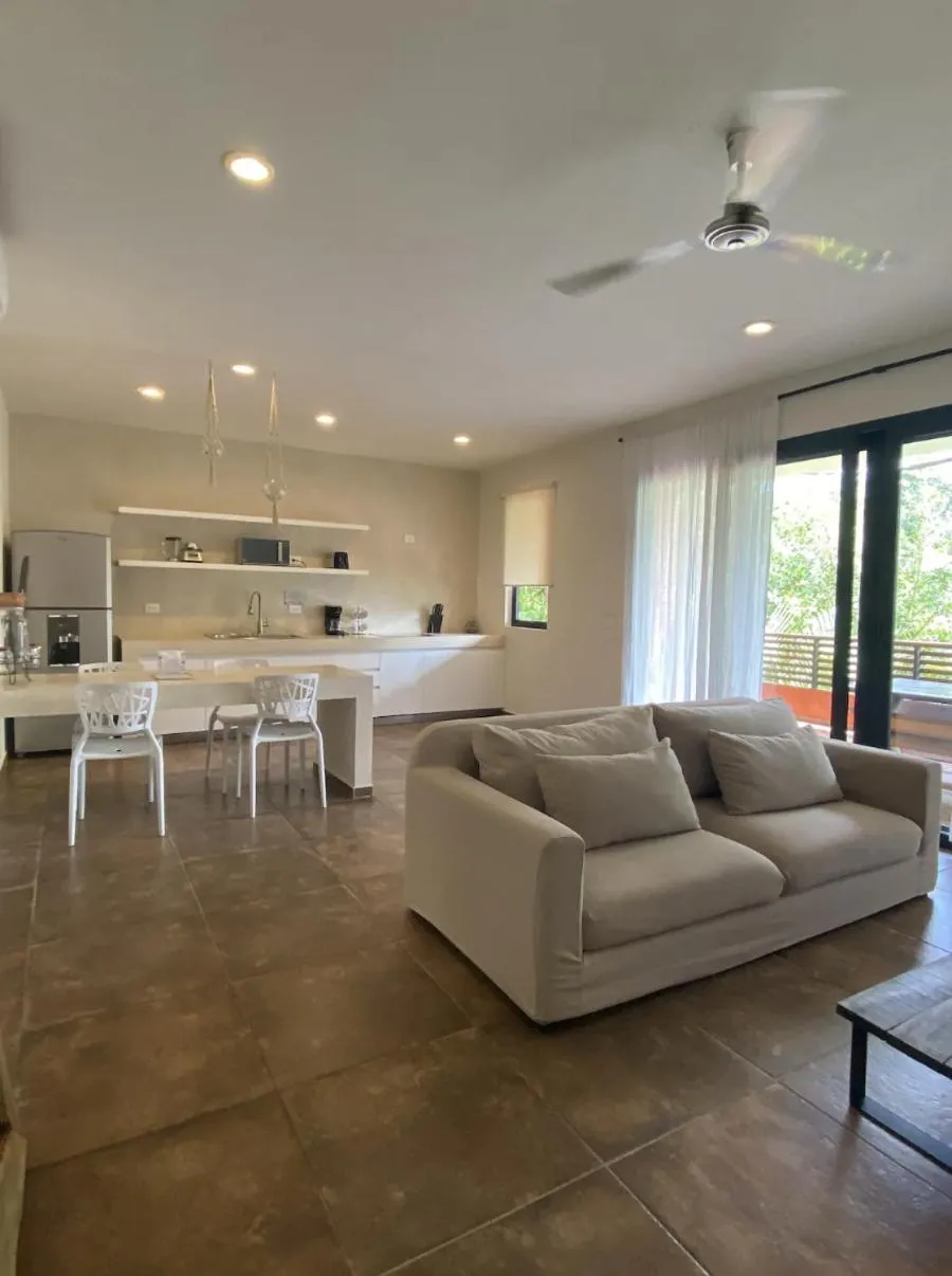 Living room in Panacea Condo Tulum