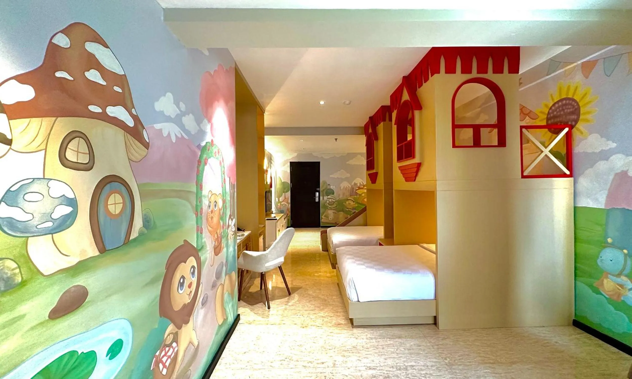 Bed in The Singhasari Resort Batu