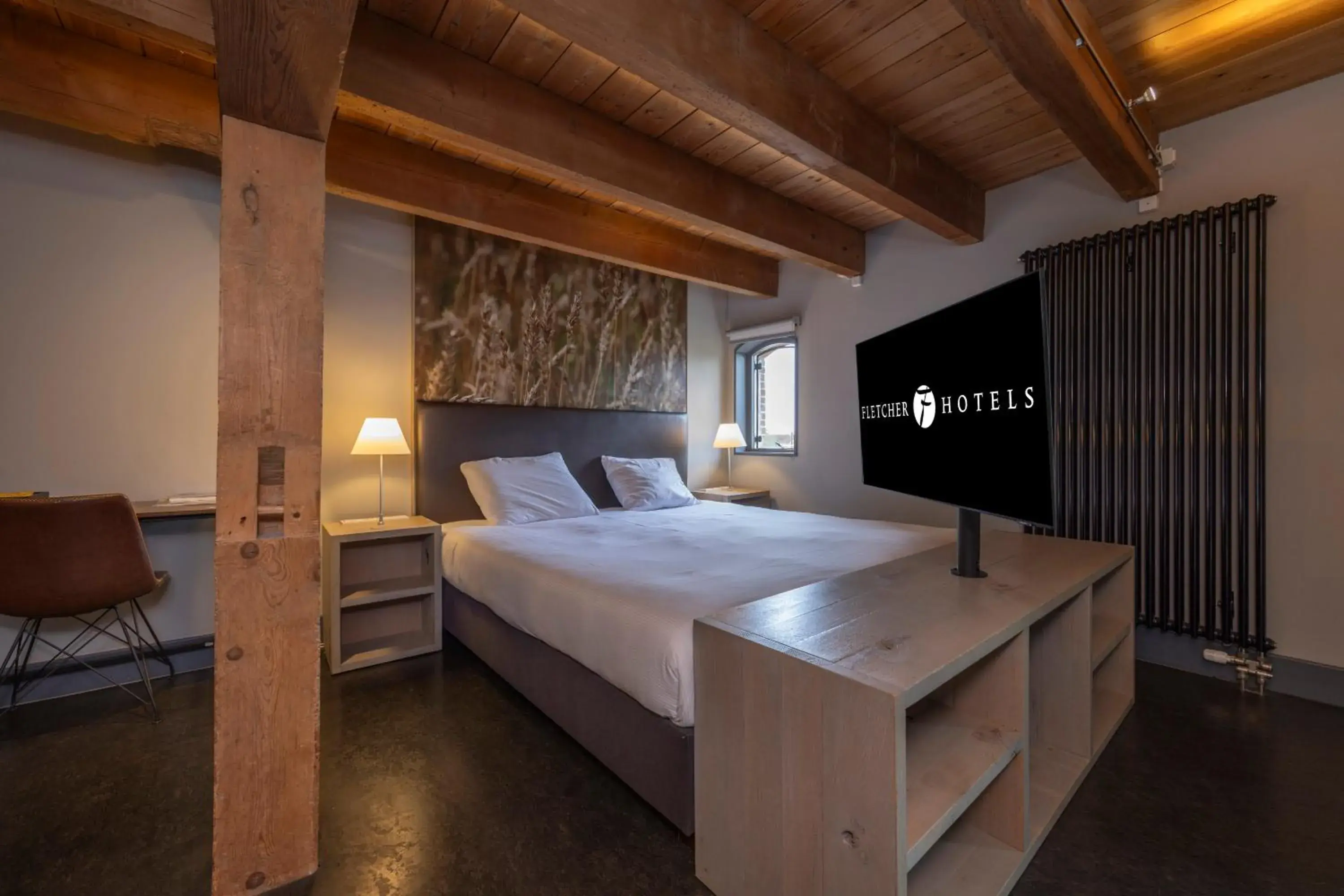 Bedroom, Bed in Fletcher Hotel-Restaurant Kasteel Coevorden Bedroom, Bed in Fletcher Hotel-Restaurant Kasteel Coevorden