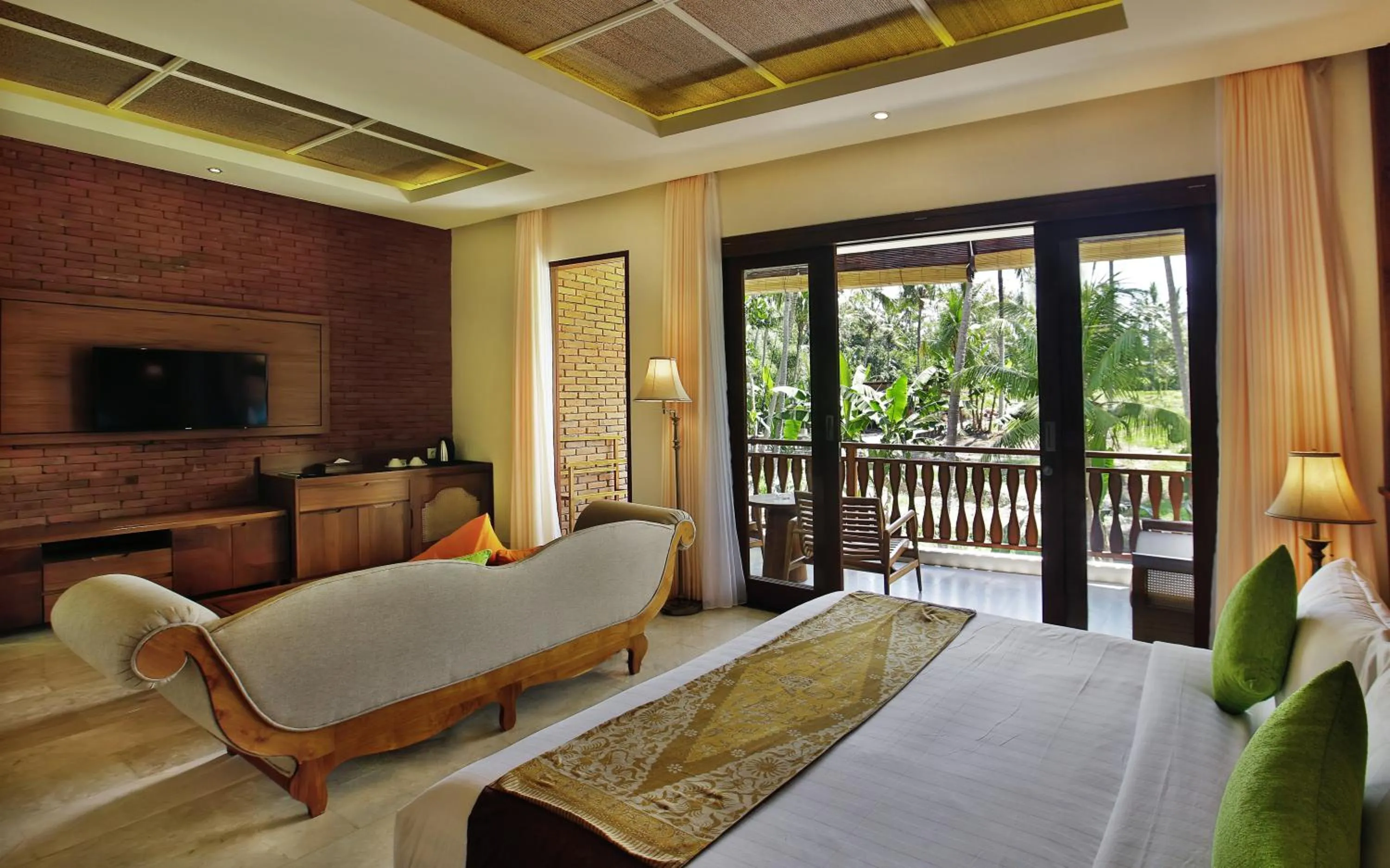 Living room, Bed in Green Field Resort Ubud