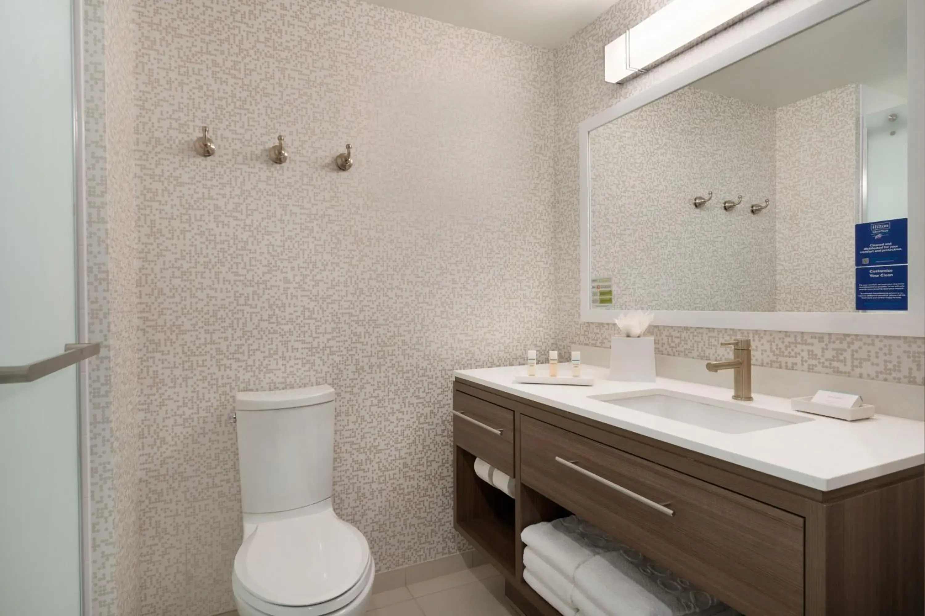 Bathroom in Home2 Suites By Hilton Newark Airport Bathroom in Home2 Suites By Hilton Newark Airport
