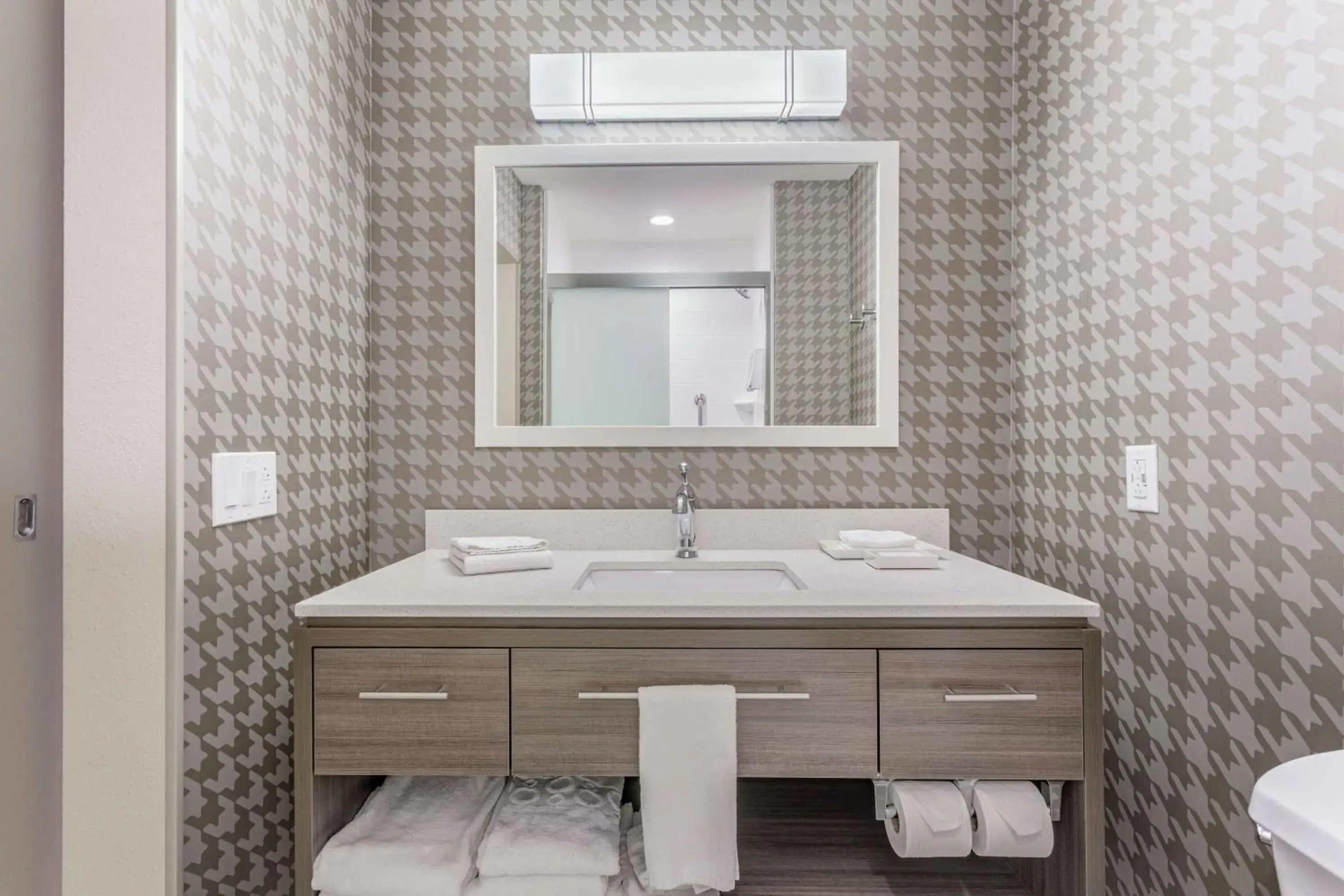 Bathroom in Home 2 Suites By Hilton Indianapolis Northwest Bathroom in Home 2 Suites By Hilton Indianapolis Northwest