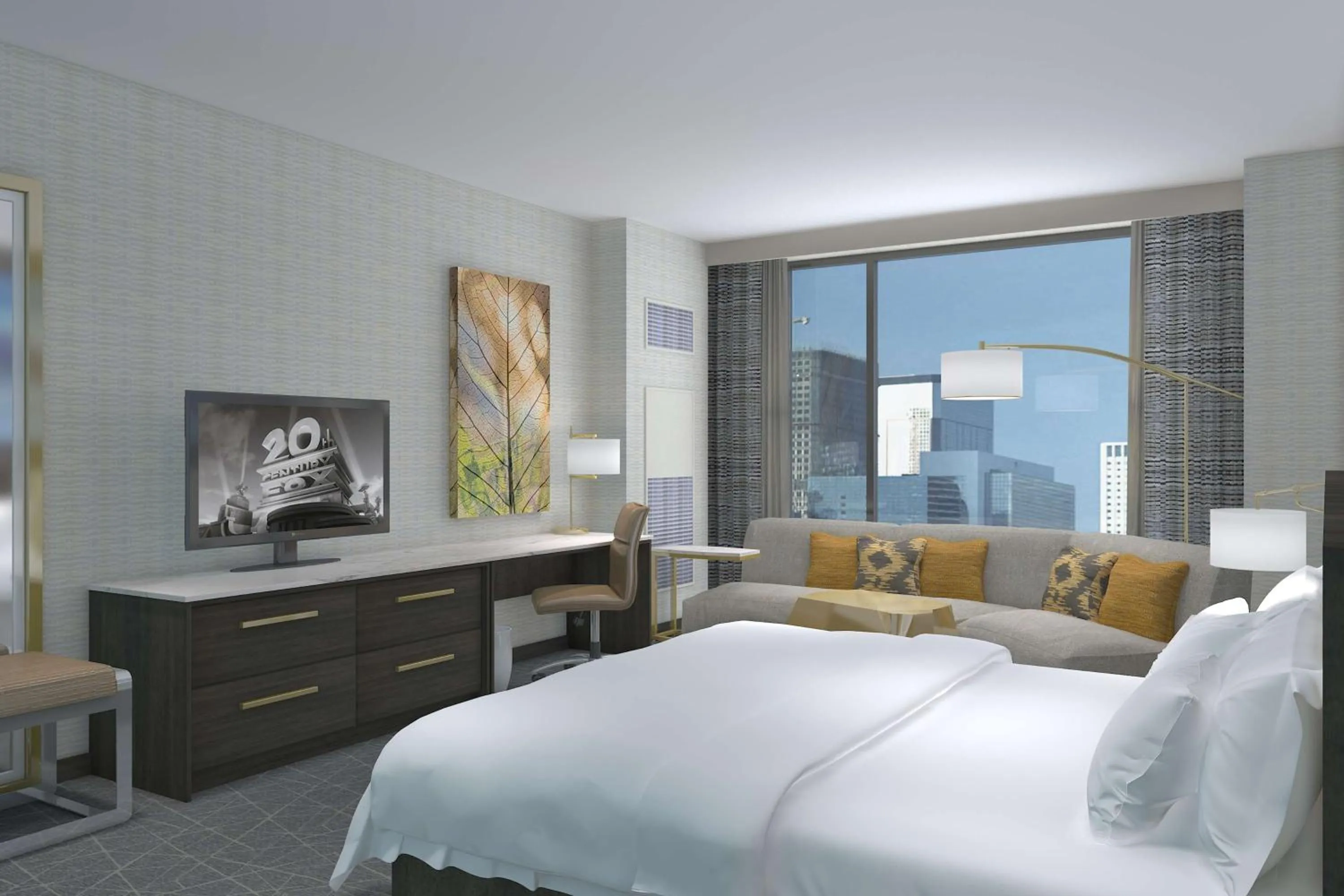 Bedroom, Bed in Hilton Rochester Mayo Clinic Area