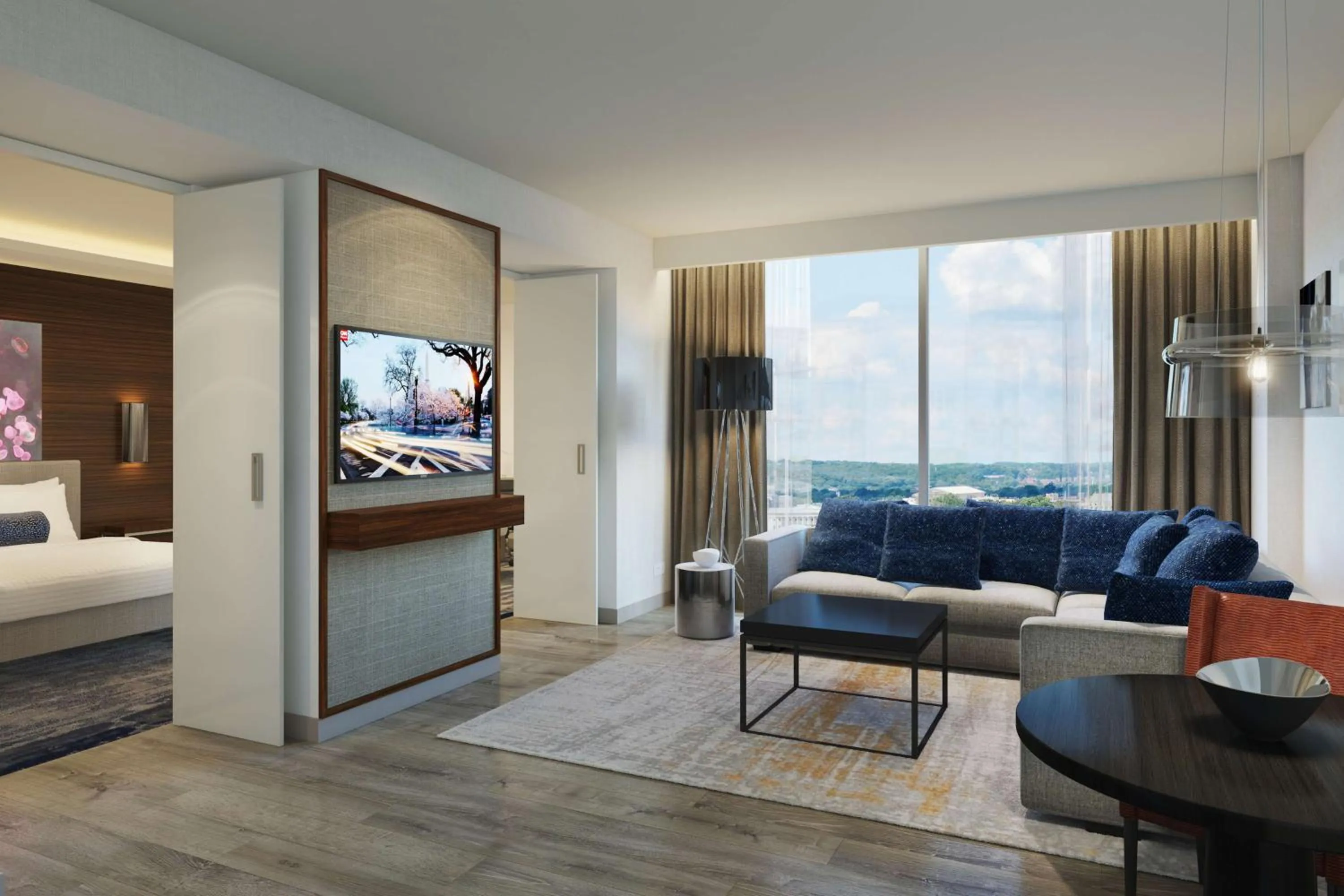 Bedroom, Bed in Hilton Rochester Mayo Clinic Area