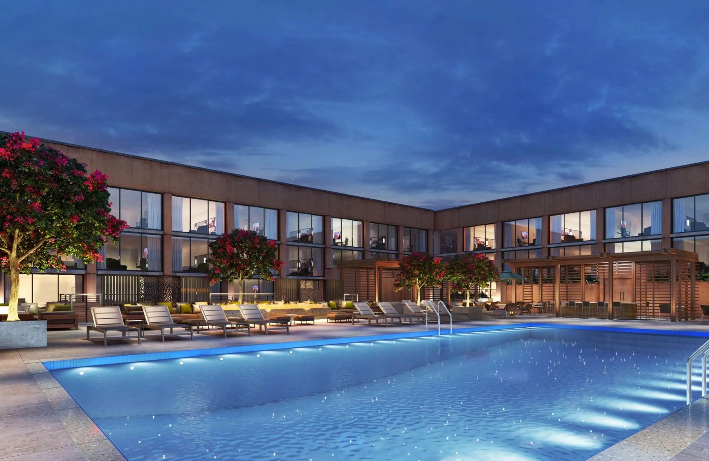 Pool view in Hilton Rochester Mayo Clinic Area