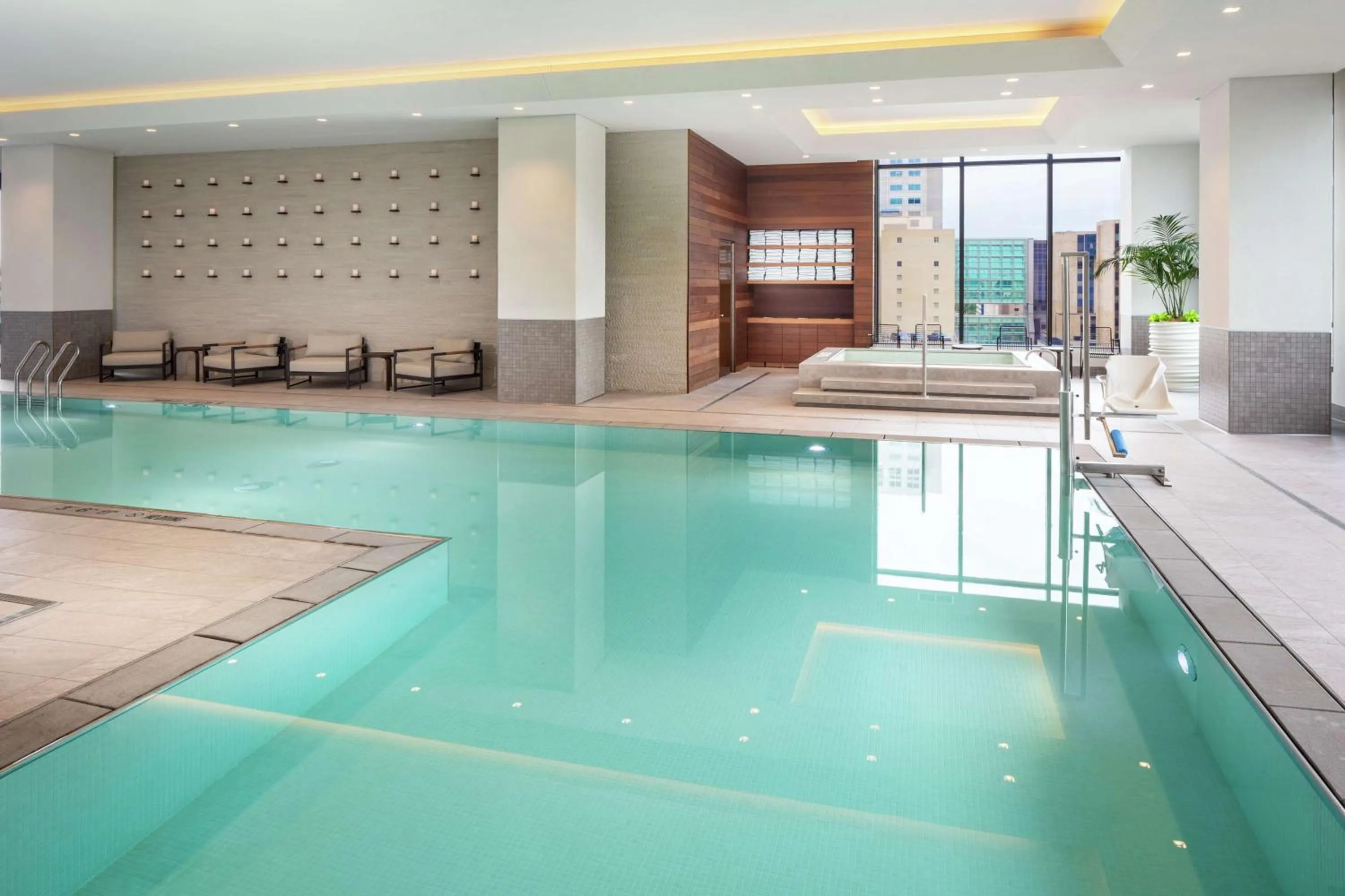 Pool view in Hilton Rochester Mayo Clinic Area