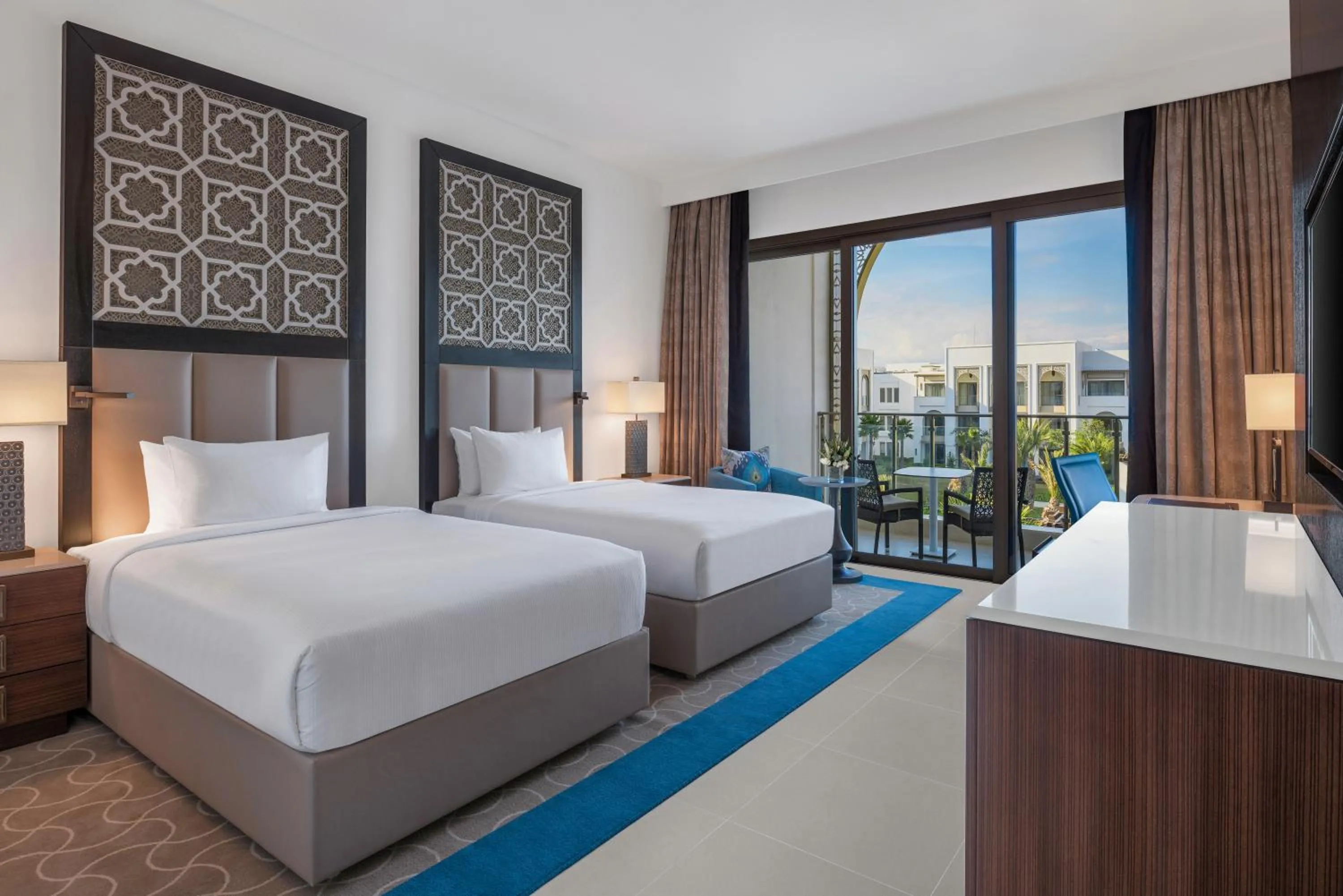 Balcony/Terrace, Bed in Hilton Tangier Al Houara Resort & Spa