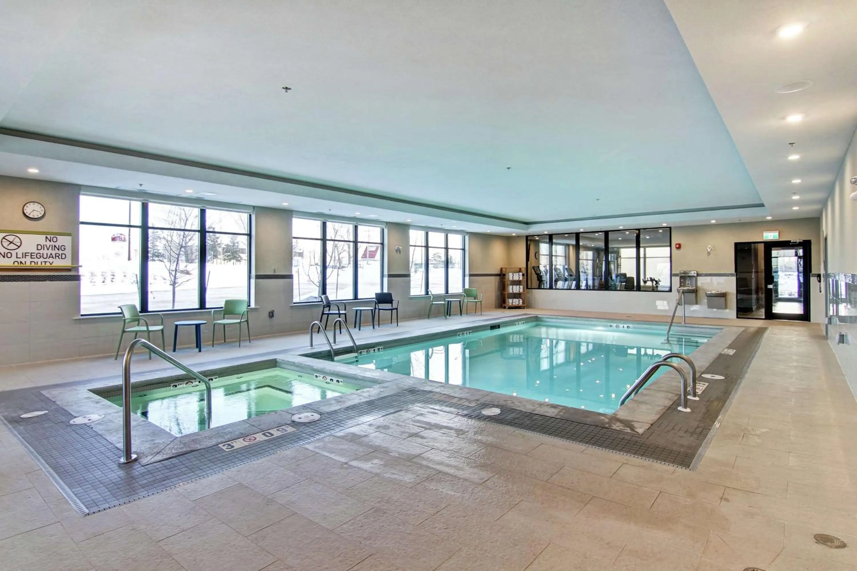 Pool view in Home2 Suites By Hilton Edmonton South