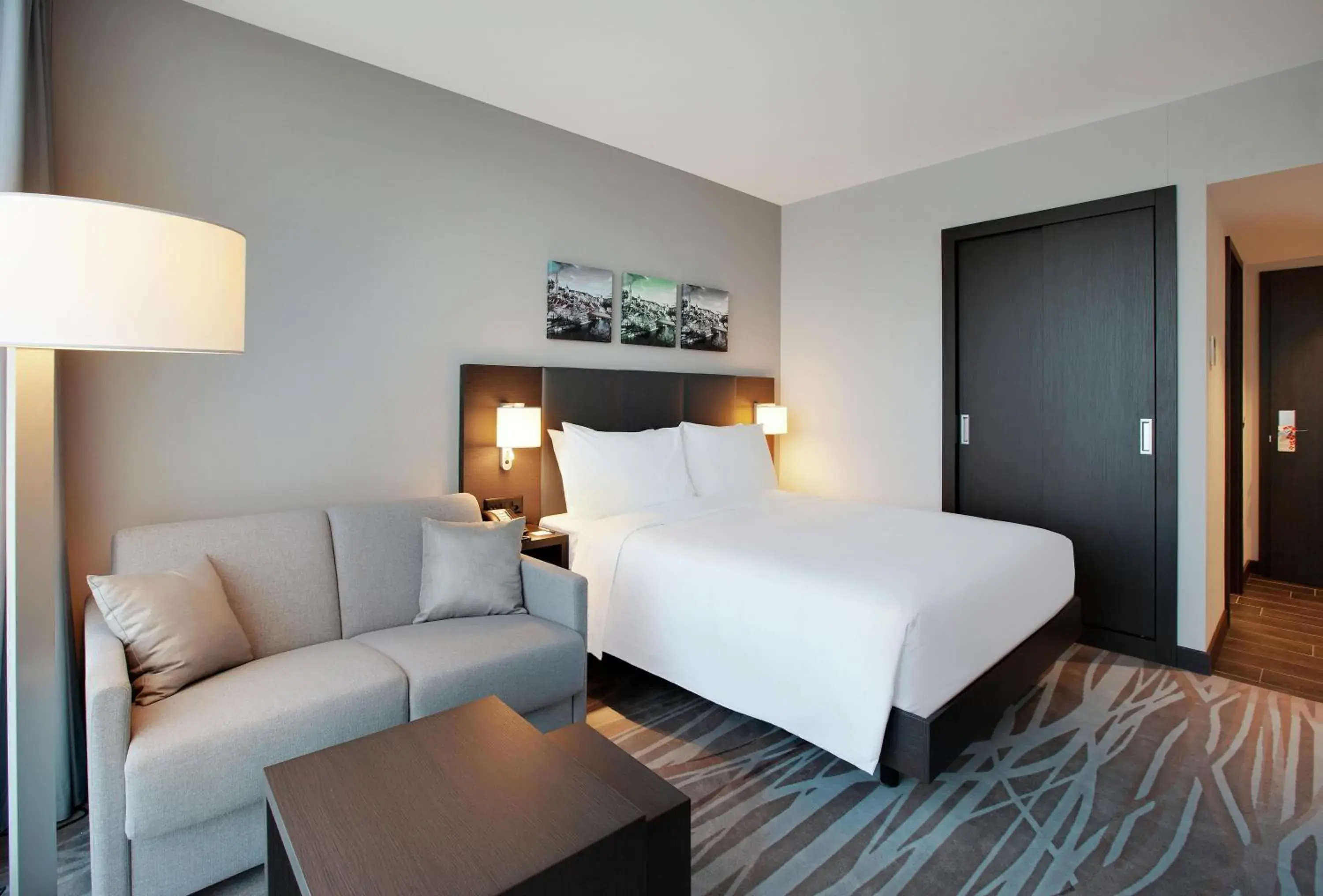 Living room, Bed in Hilton Garden Inn Zurich Limmattal Living room, Bed in Hilton Garden Inn Zurich Limmattal