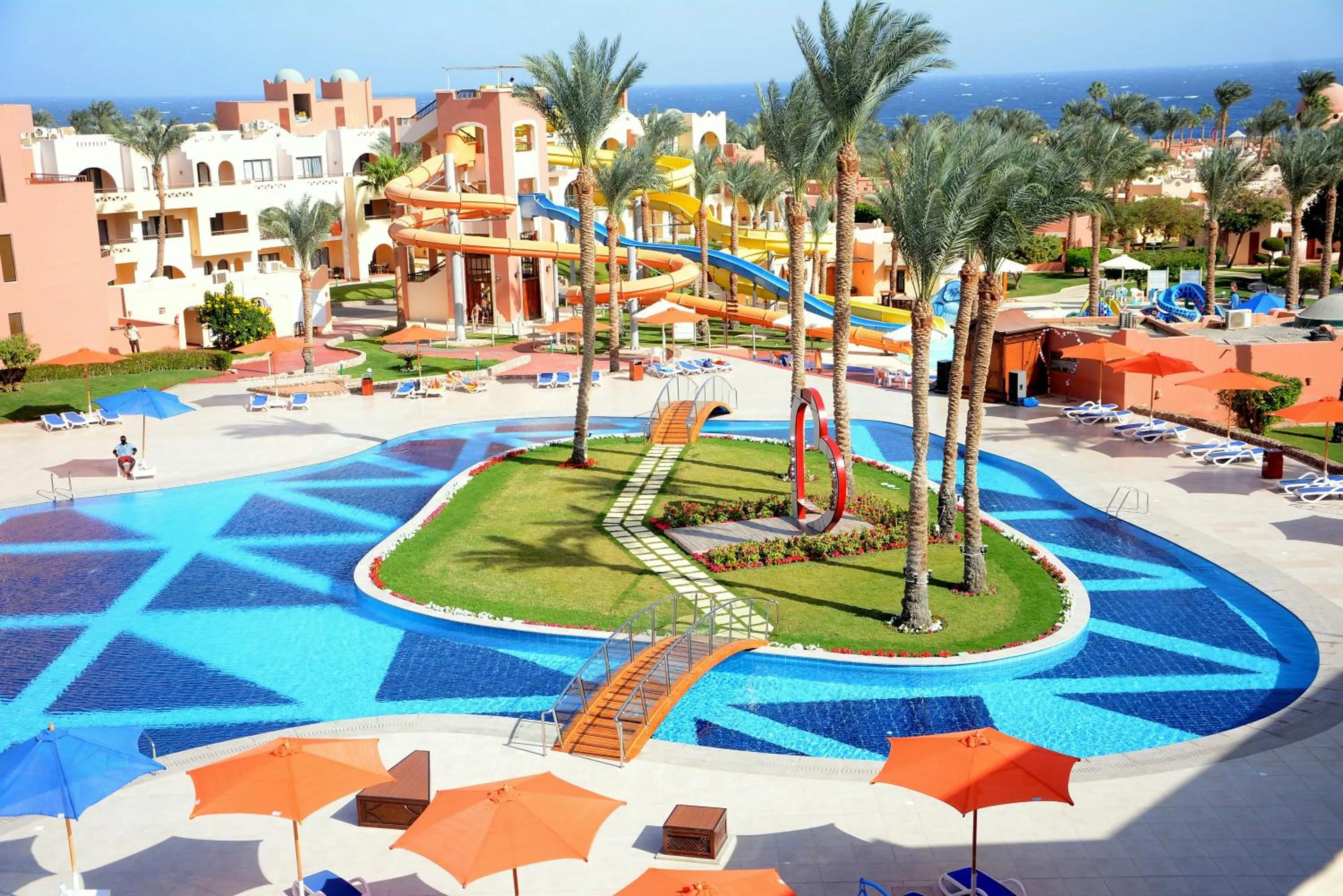 Pool view in Nubian Village, Families and Couples only