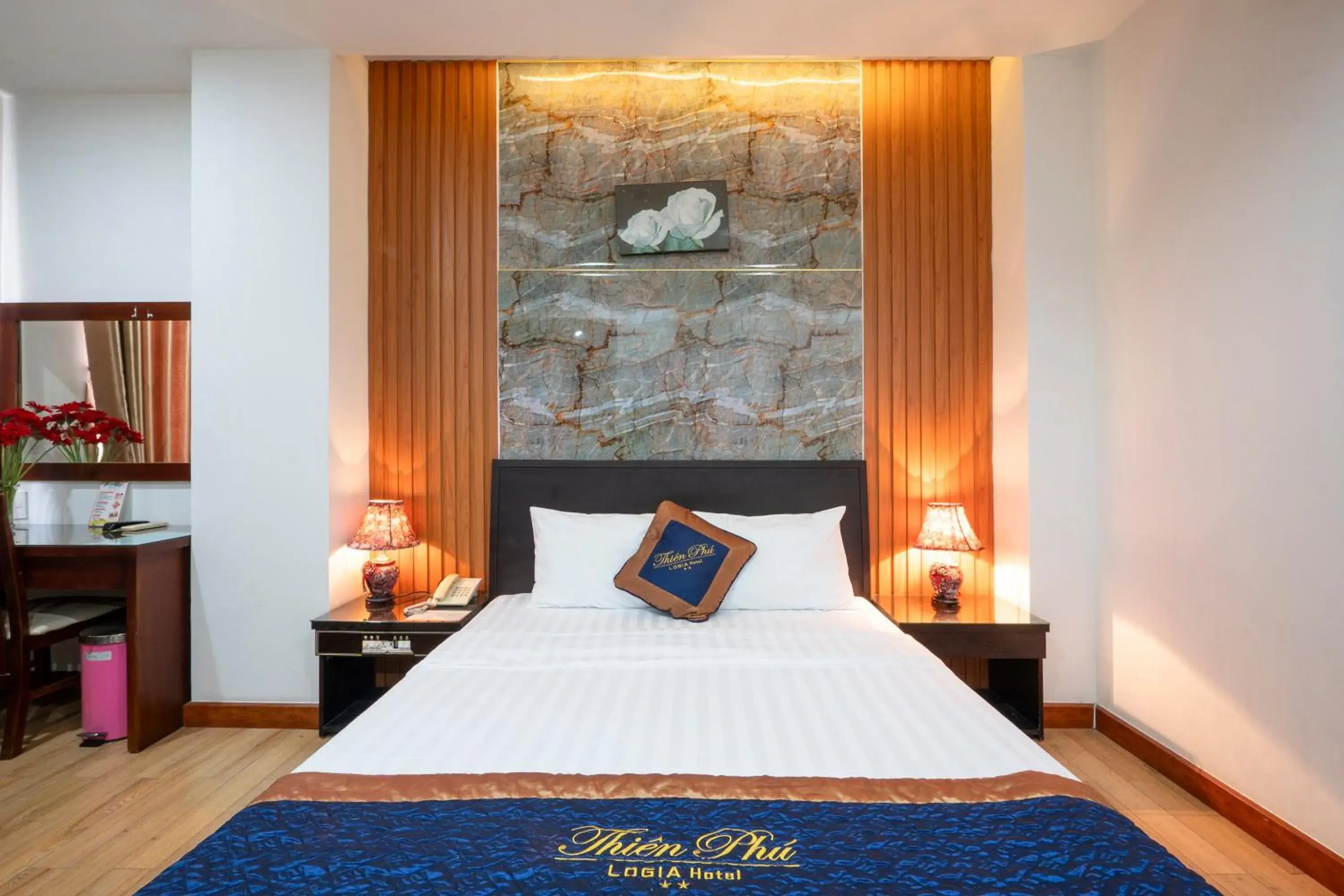 Bed in Thien Phu Logia Hotel Bed in Thien Phu Logia Hotel