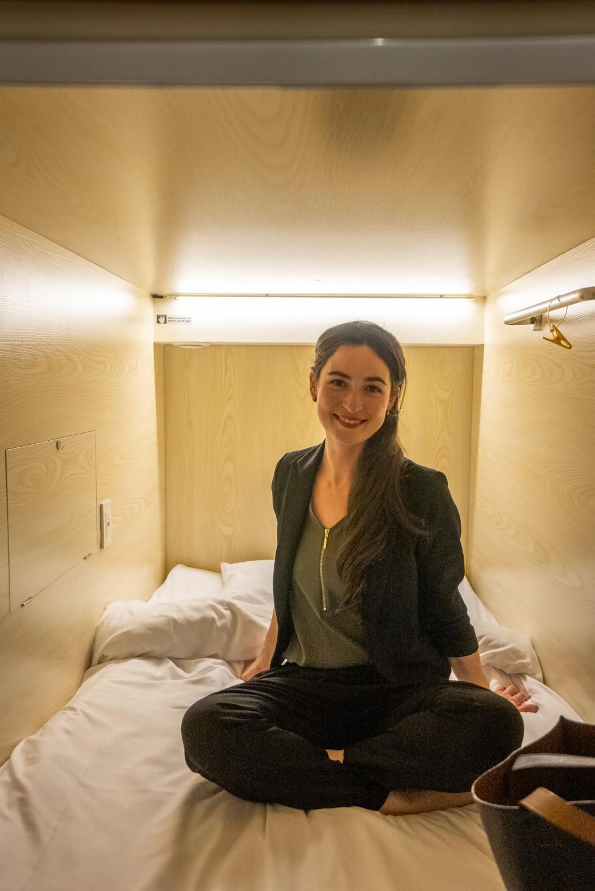 Bed in Panda Pod Hotel