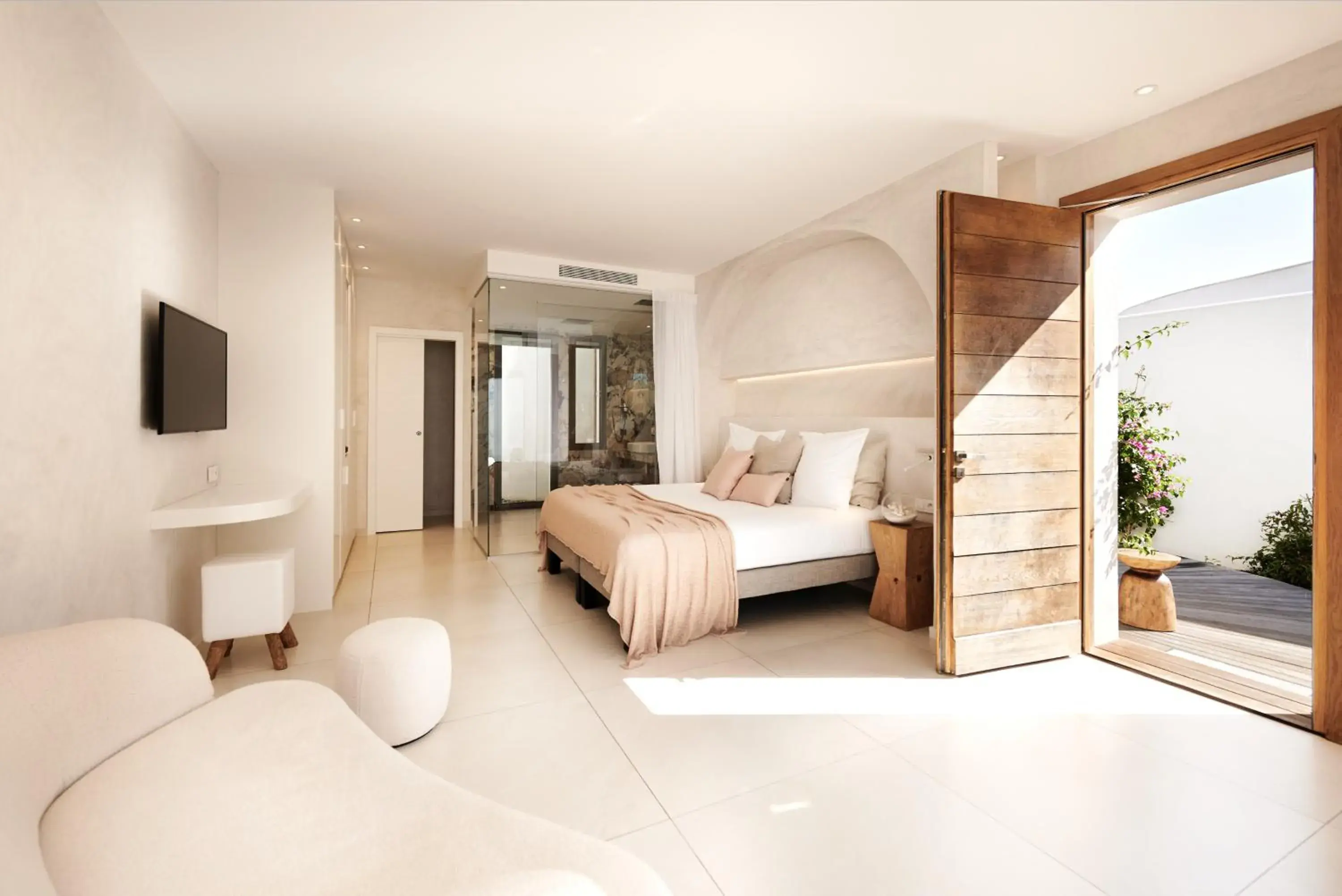 Bedroom, Bed in Hôtel Cala di Greco Bedroom, Bed in Hôtel Cala di Greco