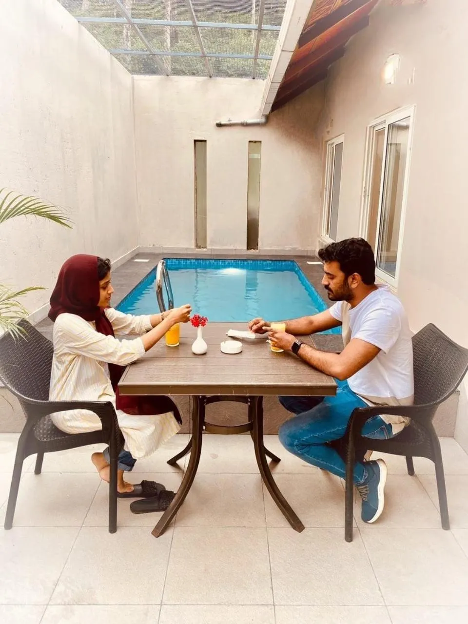 Pool view in Abad Brookside Wayanad