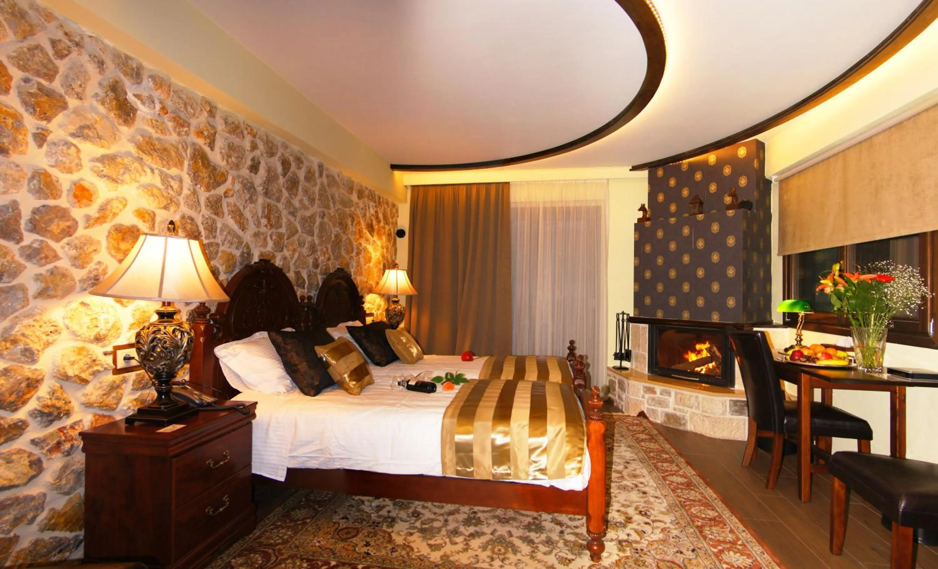 Bed in Archontopetra Boutique Hotel