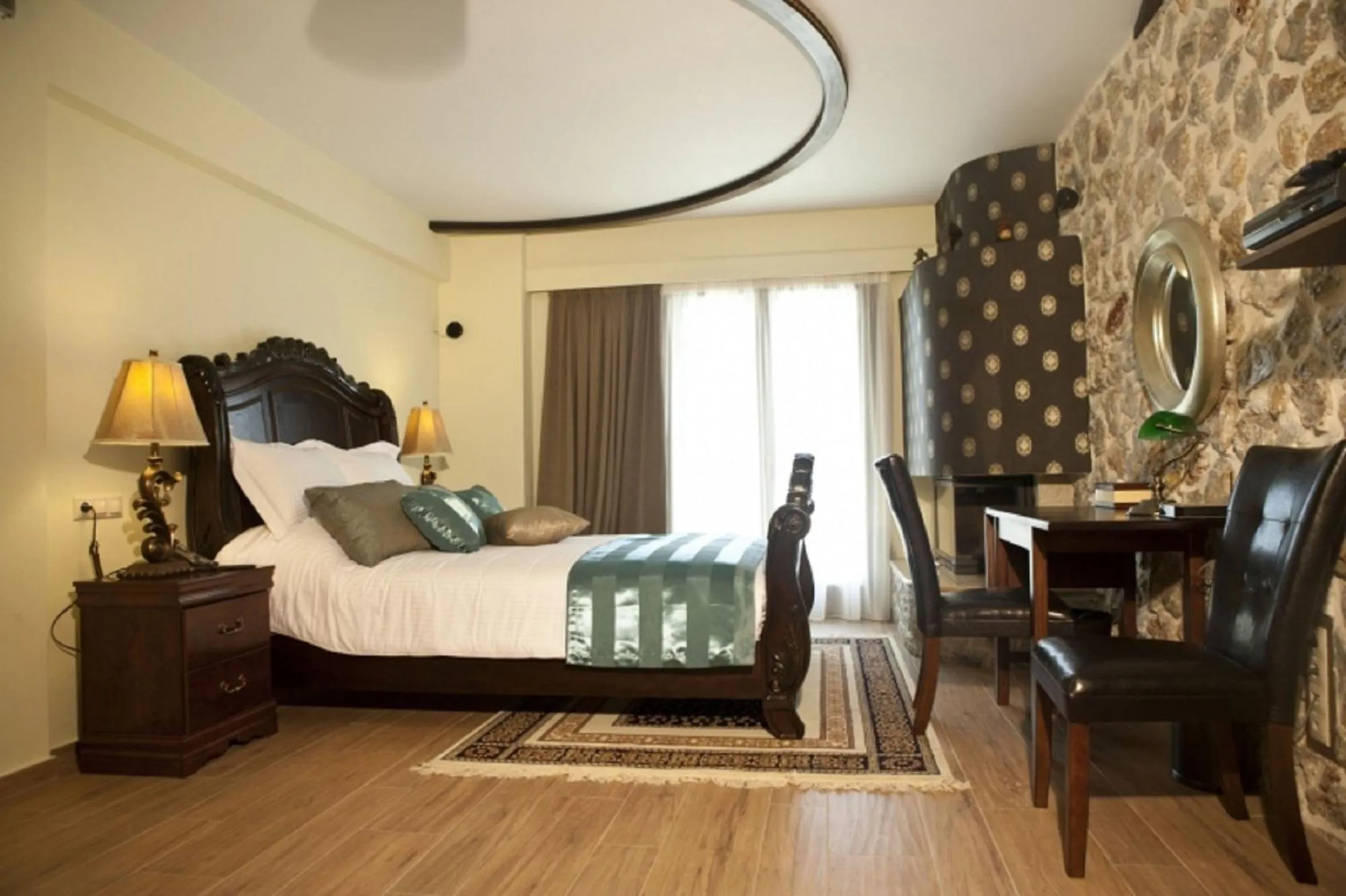 Decorative detail, Bed in Archontopetra Boutique Hotel