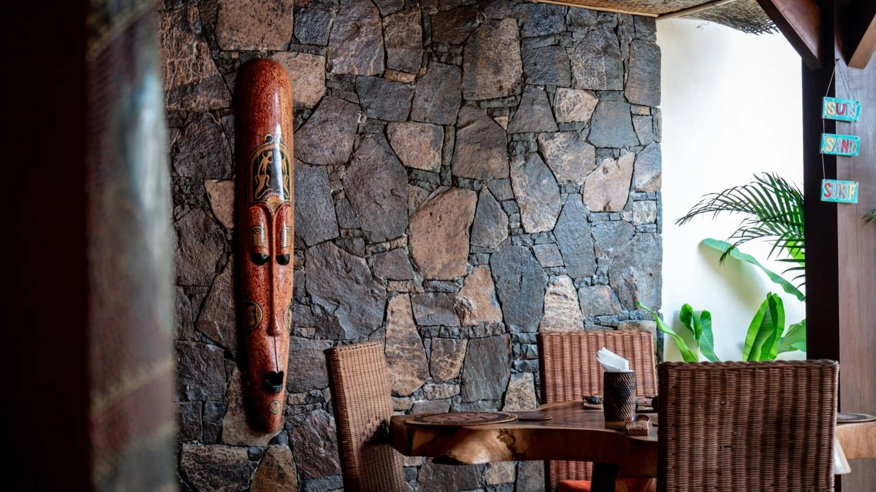 Seating area in Ekas Surf Resort & Surf Camp