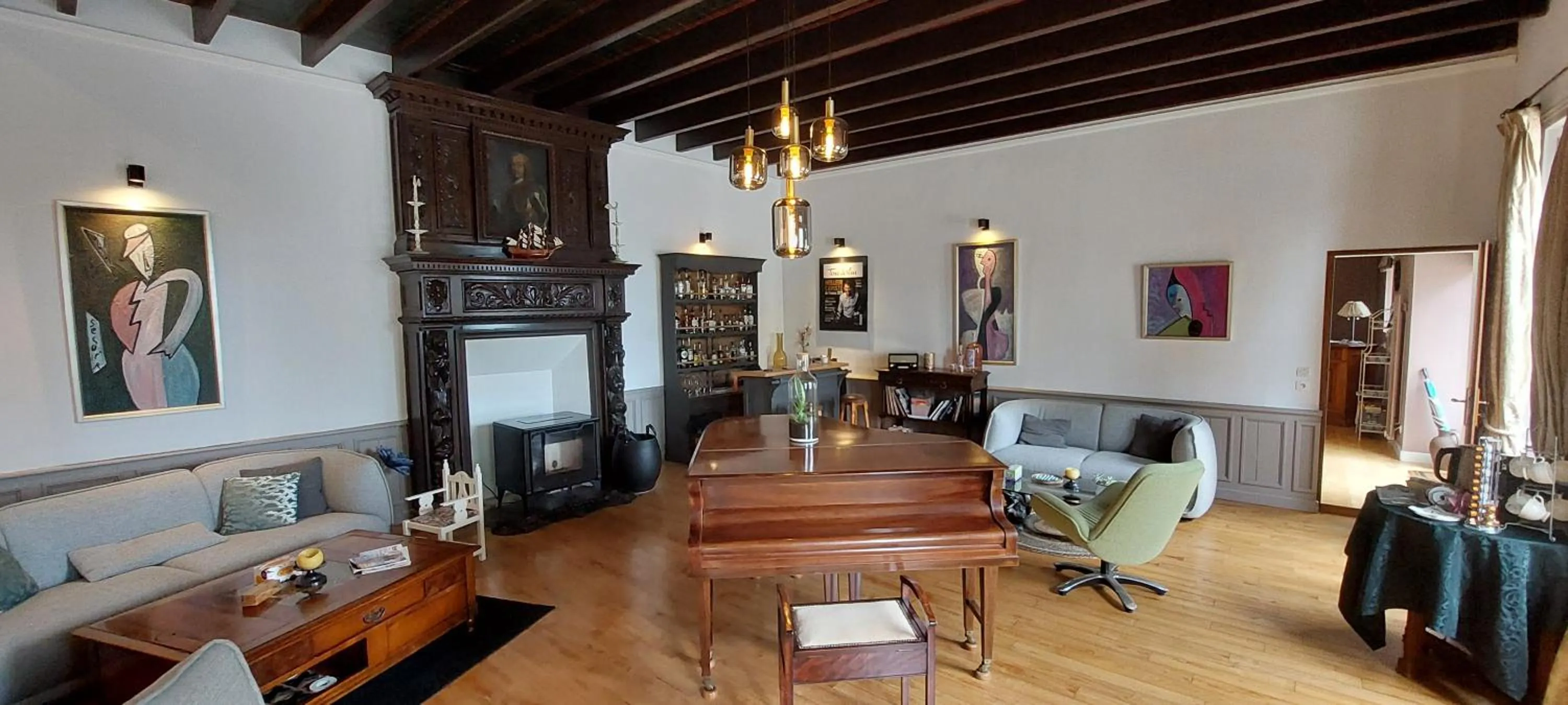 Lounge or bar in Manoir de Turqueville les Quatre Etoiles