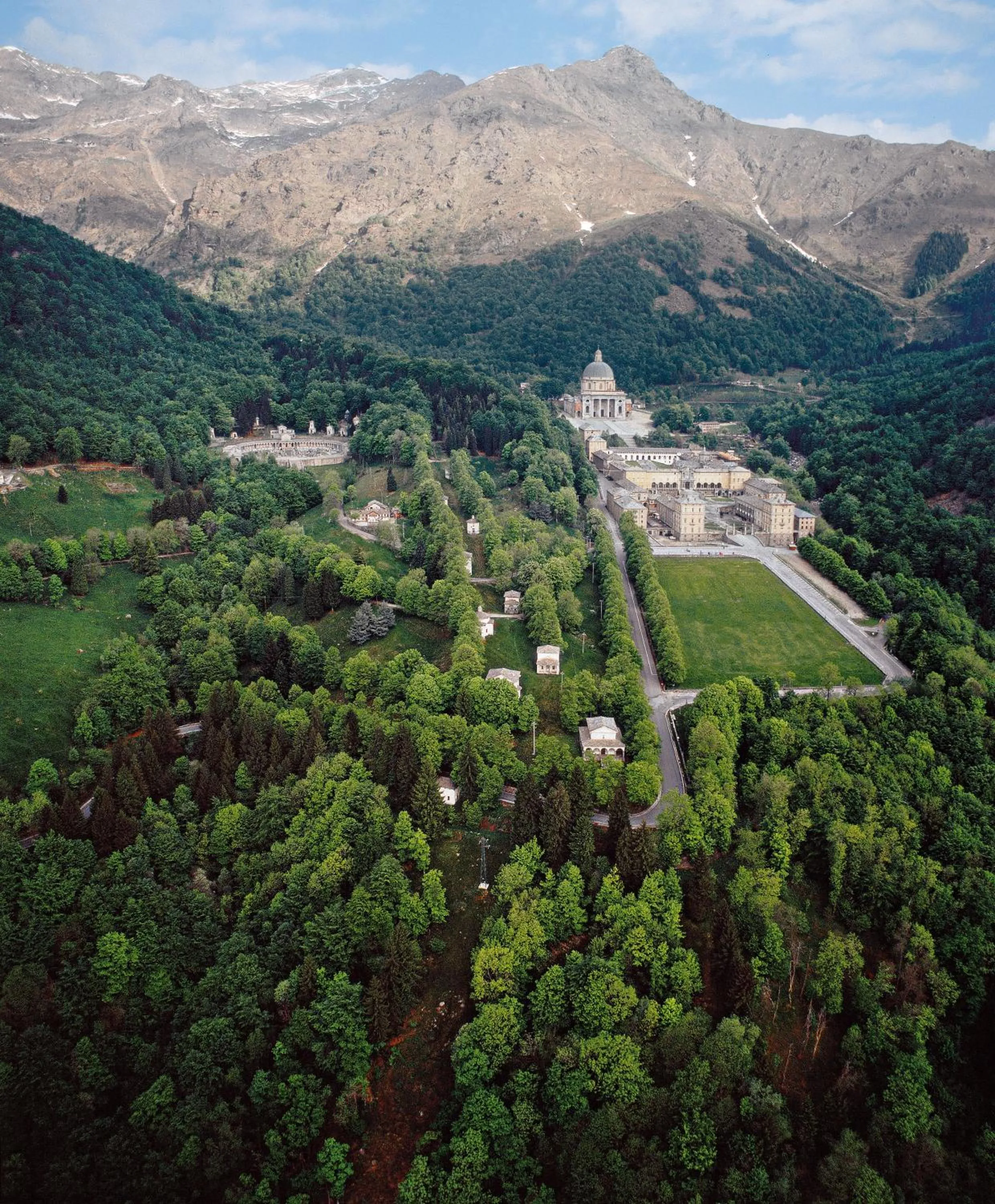 Bird's eye view in Santuario di Oropa
