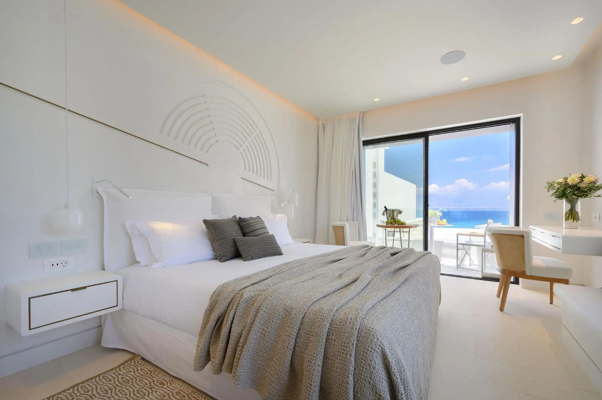 Bedroom, Bed in The Island Concept Luxury Boutique Hotel Heated Pool