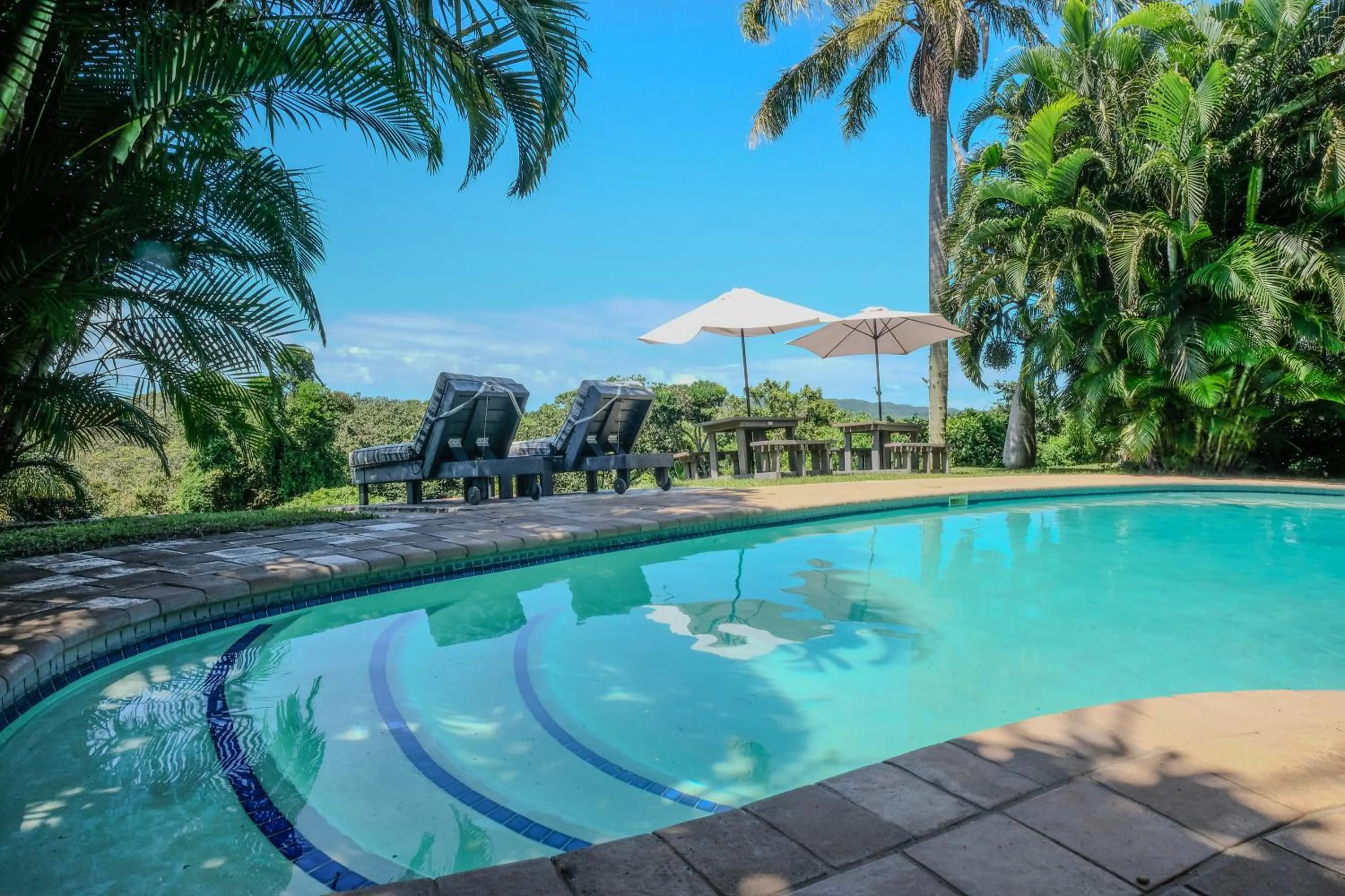 Pool view in Little Eden St Lucia