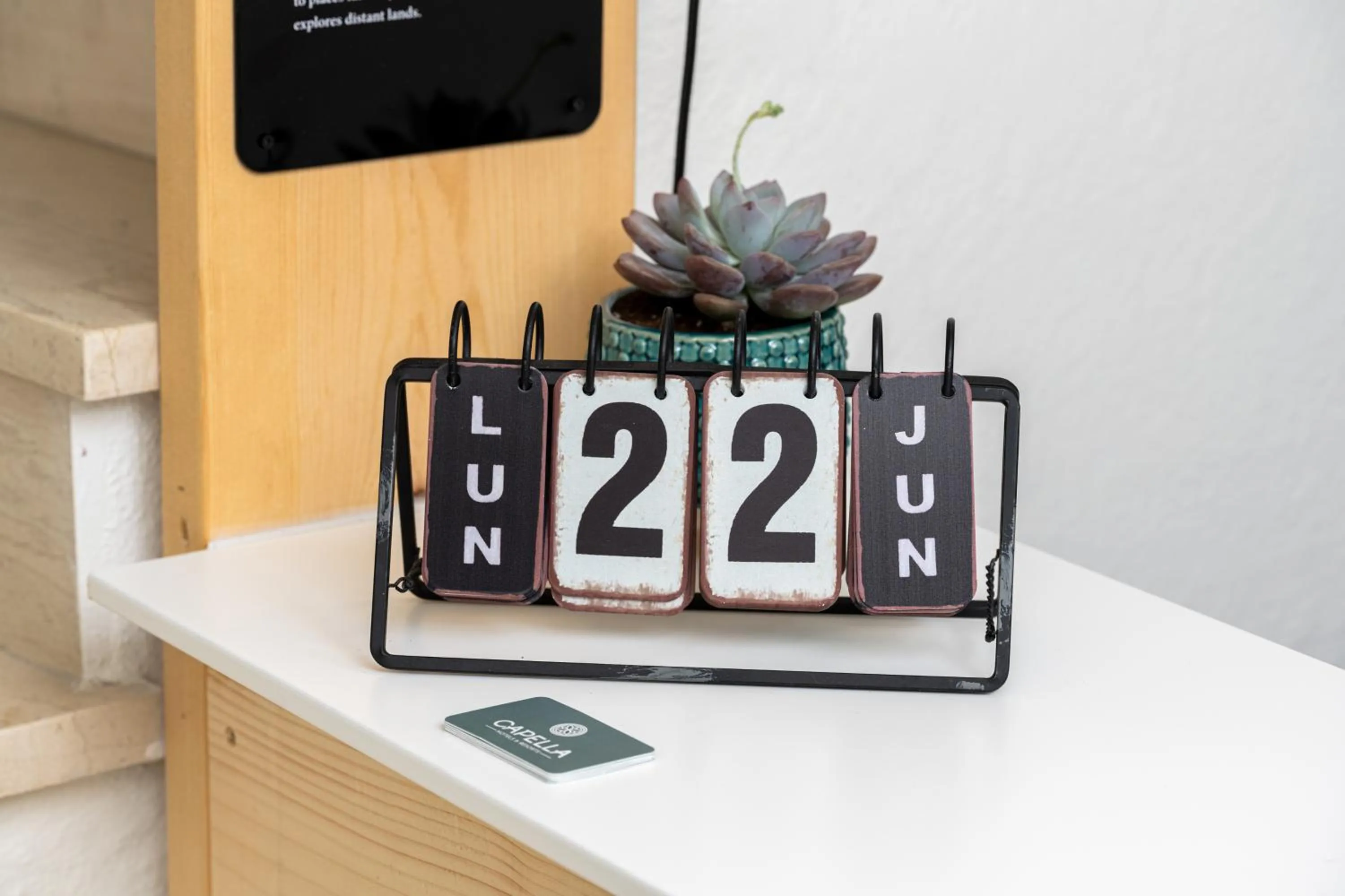 Text overlay in Capella Skiathos, Town