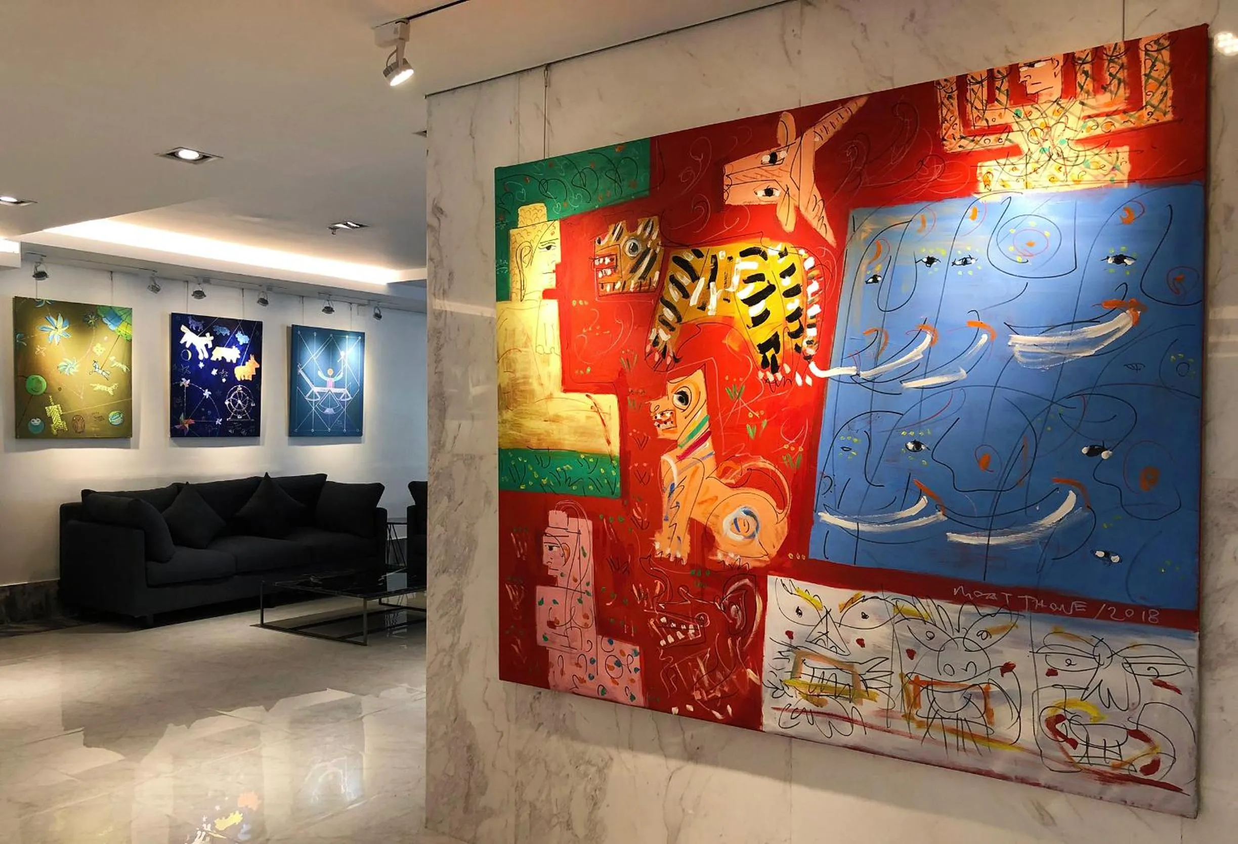 Lobby or reception in K.C Hotel