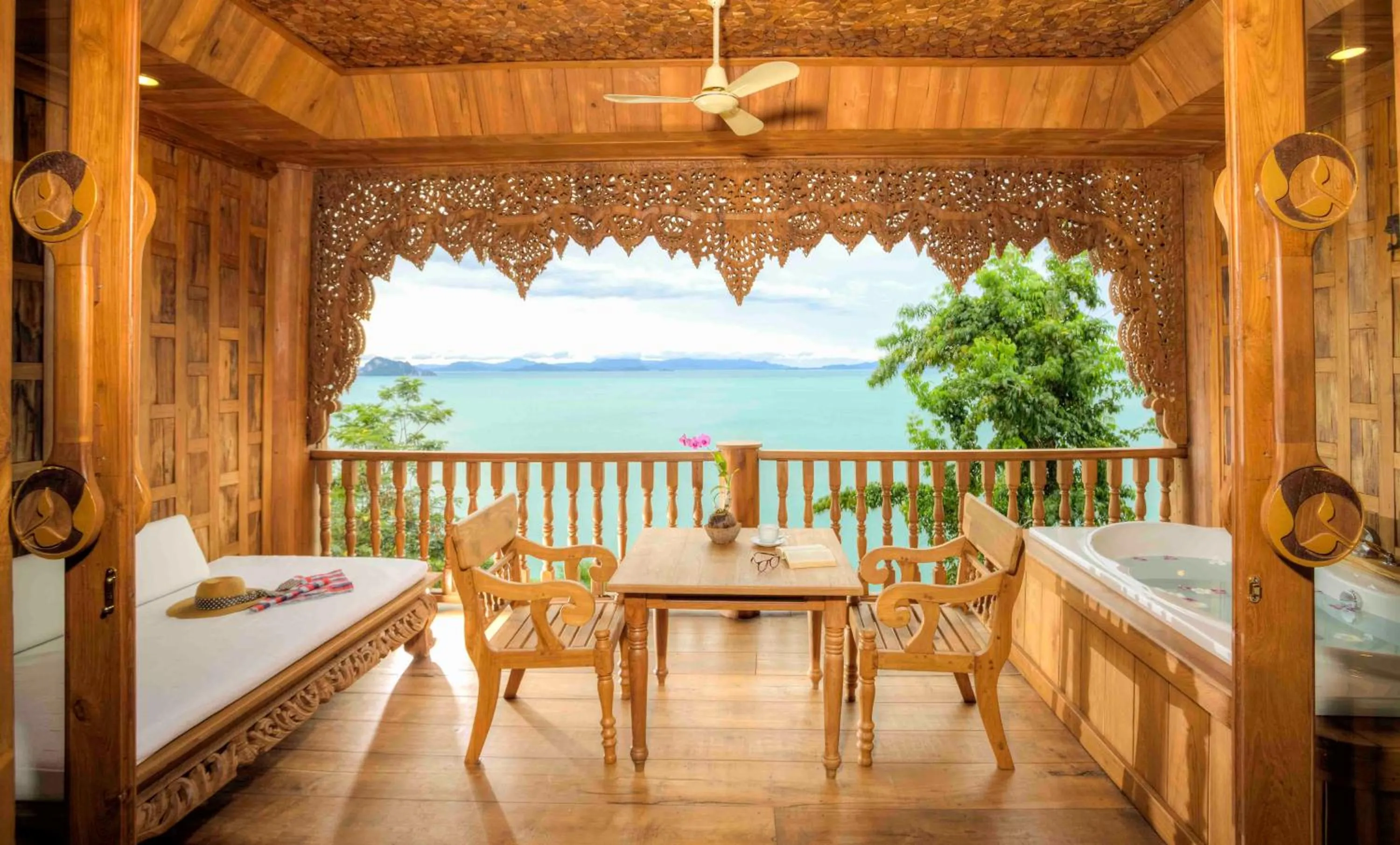 View (from property/room), Bed in Santhiya Koh Yao Yai Resort & Spa - Compulsory Join Santhiya Speedboat from-to Ao Po Grand Marina at Phuket