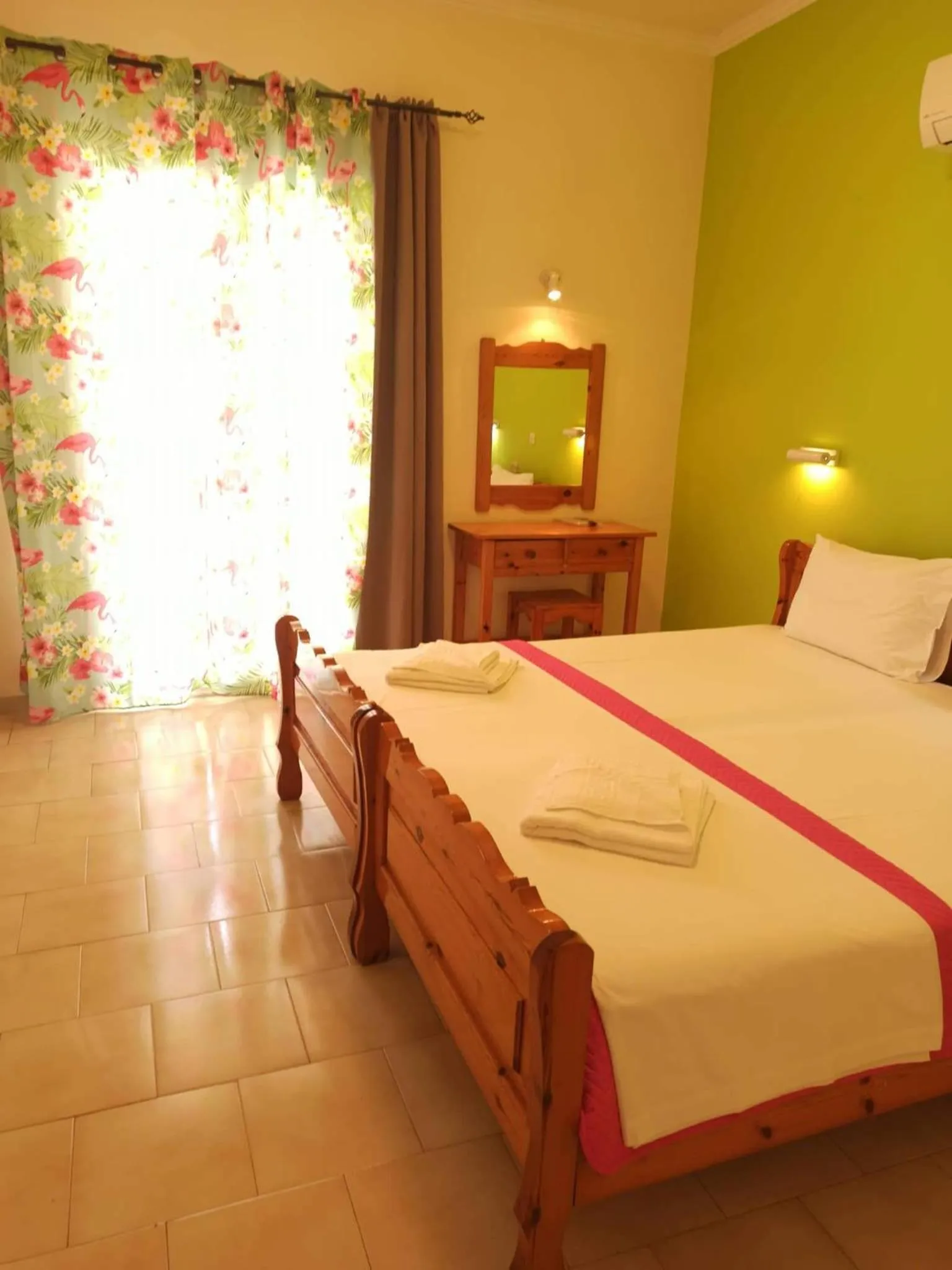 Bed in Corfu Sunflower Apartments