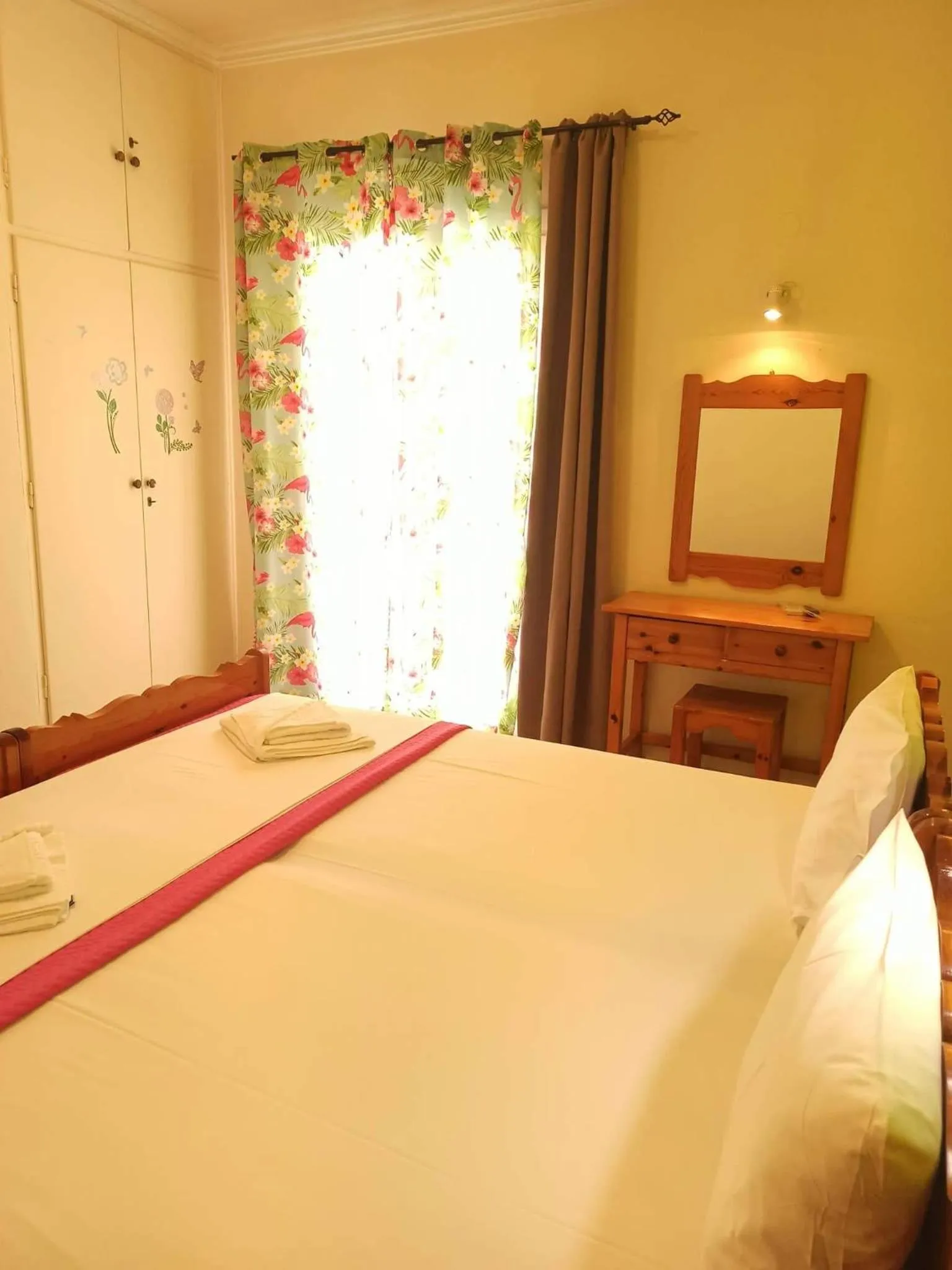 Bed in Corfu Sunflower Apartments