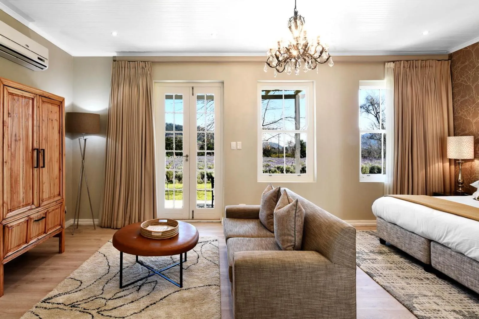 Bed in Lavender Farm Boutique Guest House