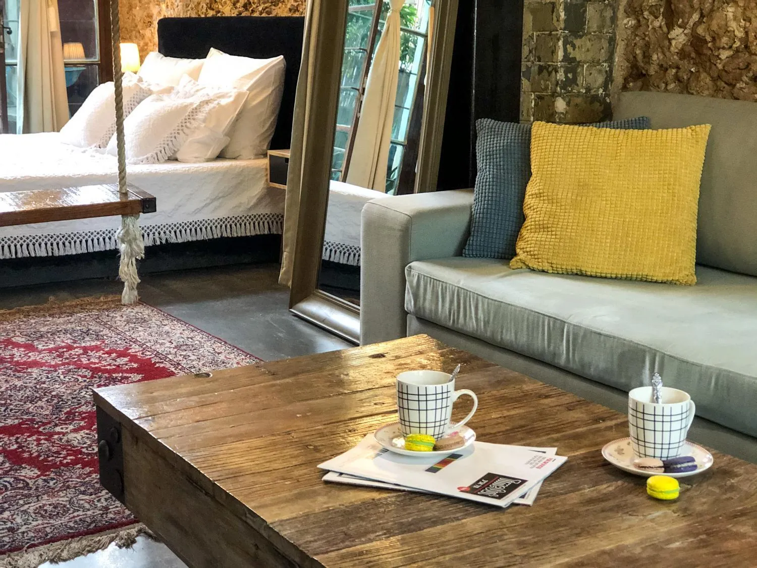 Living room, Bed in Trieste Neve Tzedek Boutique Suites Tel Aviv