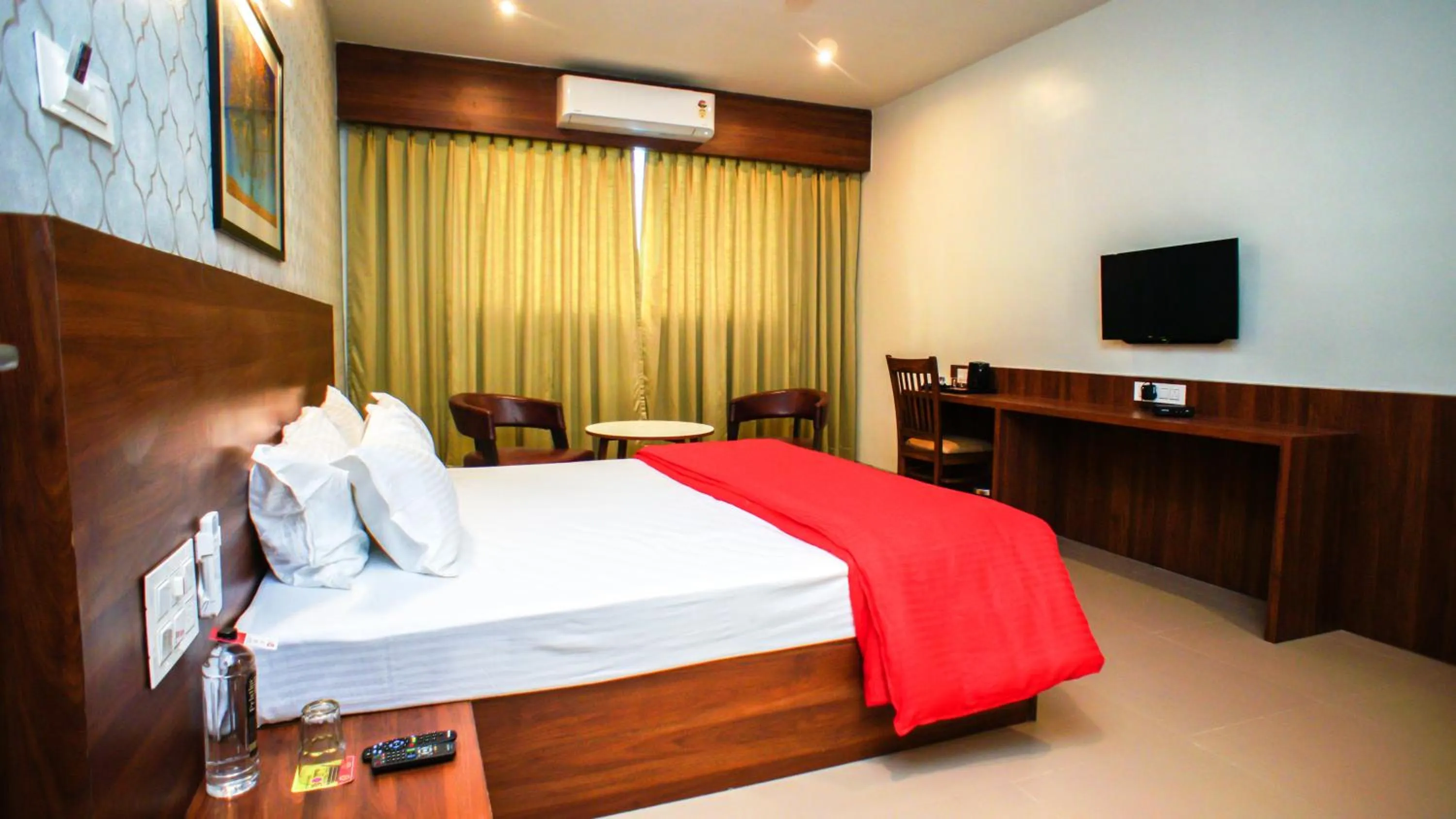 Decorative detail, Bed in Mastiff Hotel Chinchwad by OTHPL