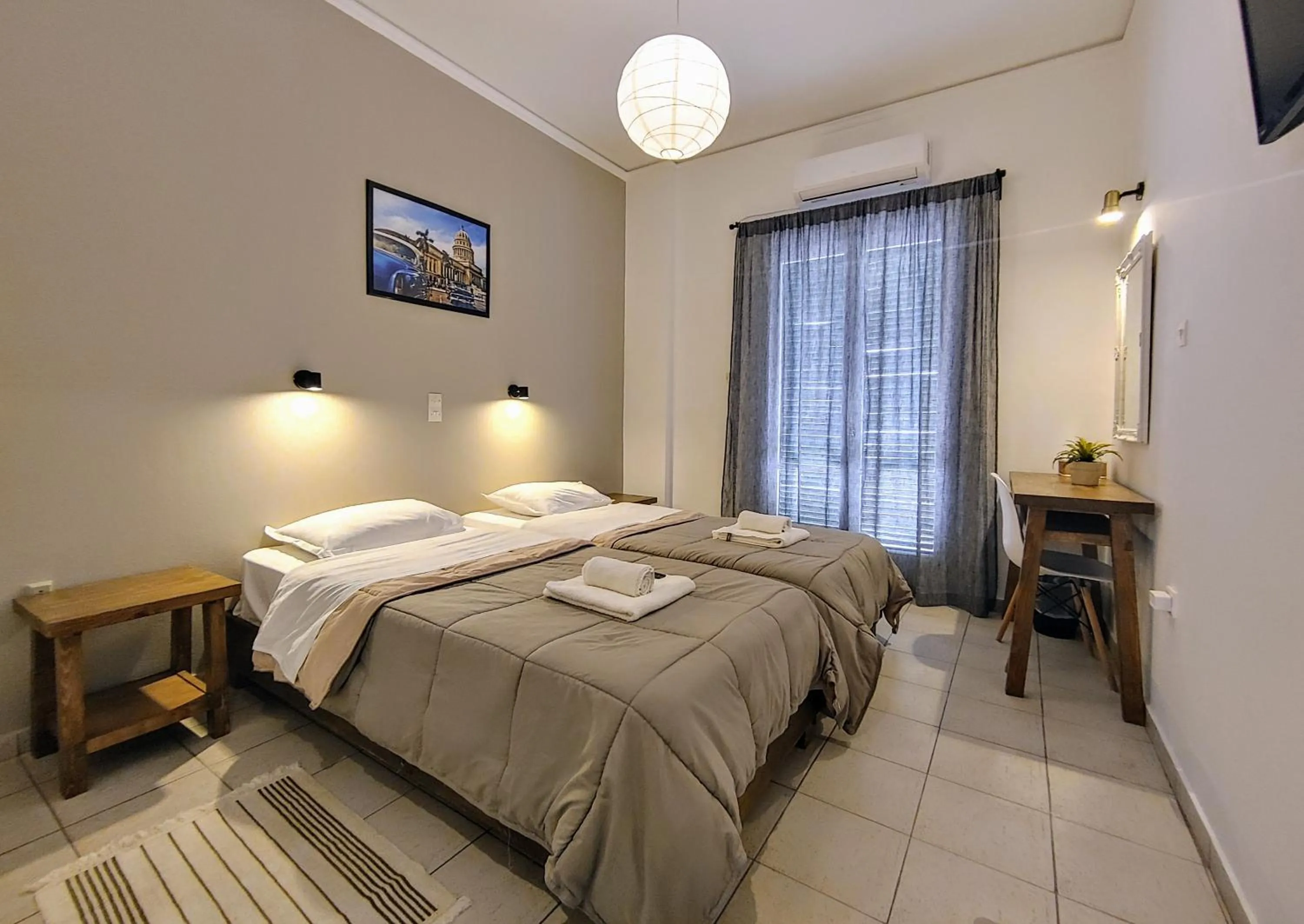 Bedroom, Bed in Hotel Aegina