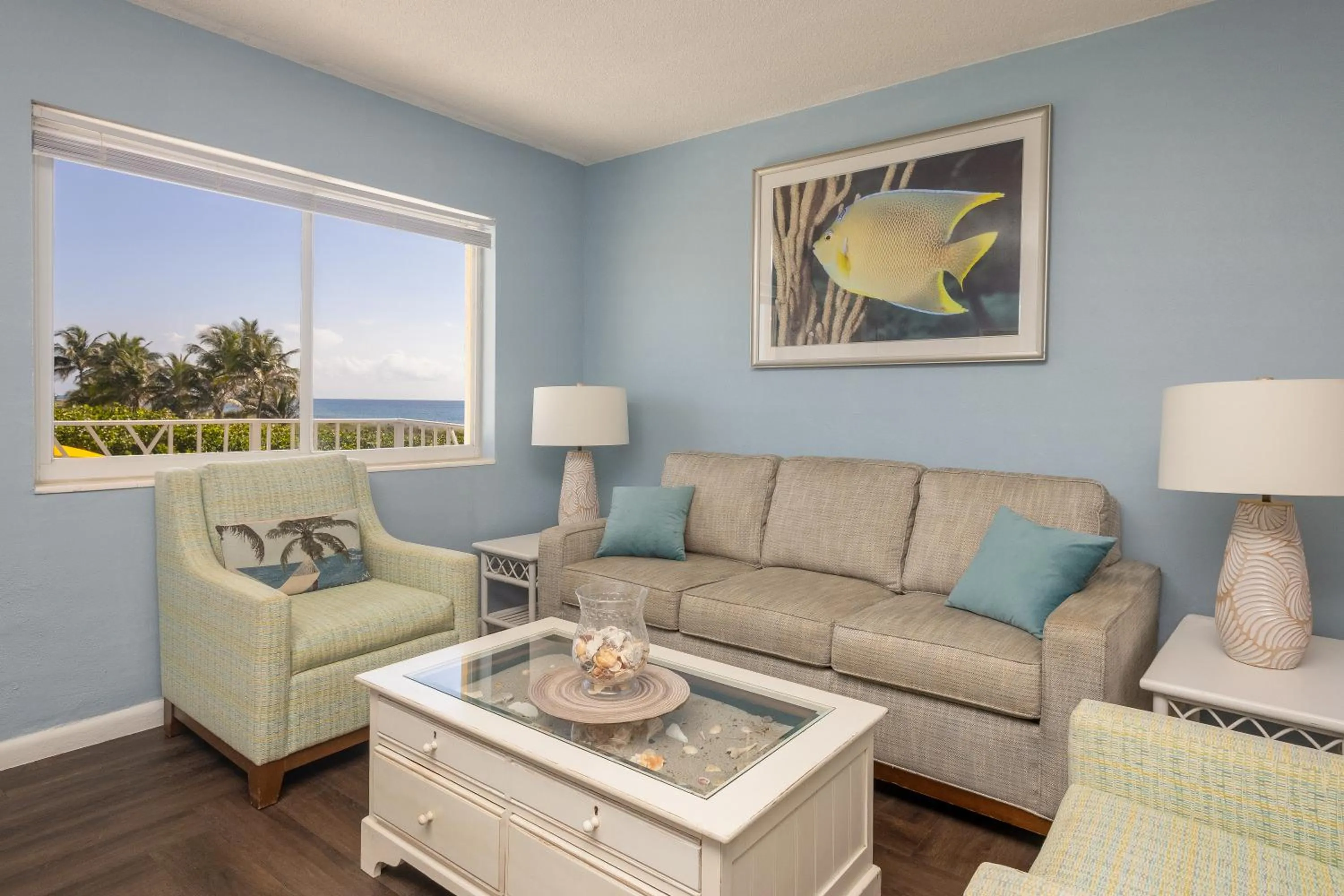 Living room in Delray Breakers on the Ocean