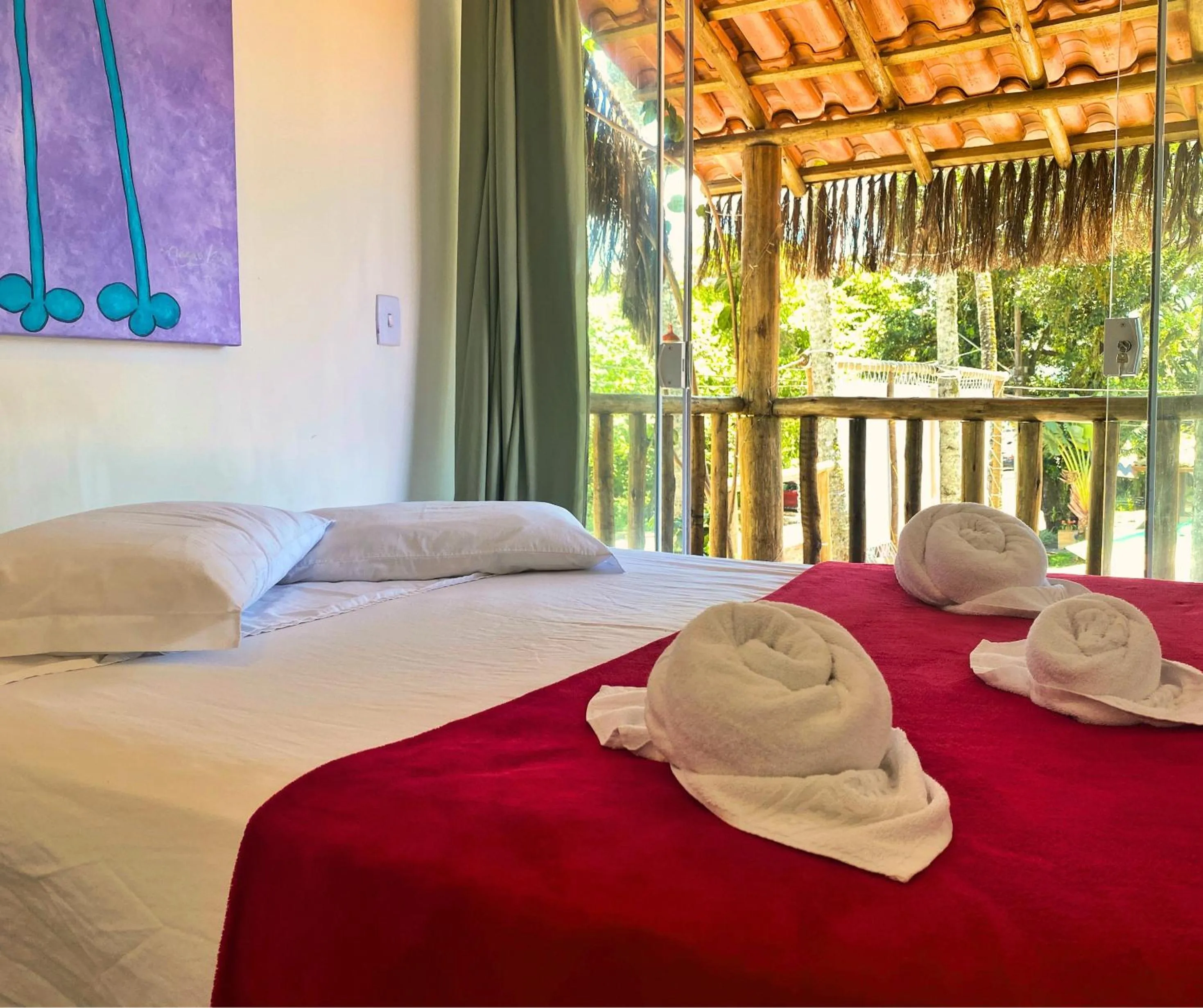 Bed in Pousada Papaya Container