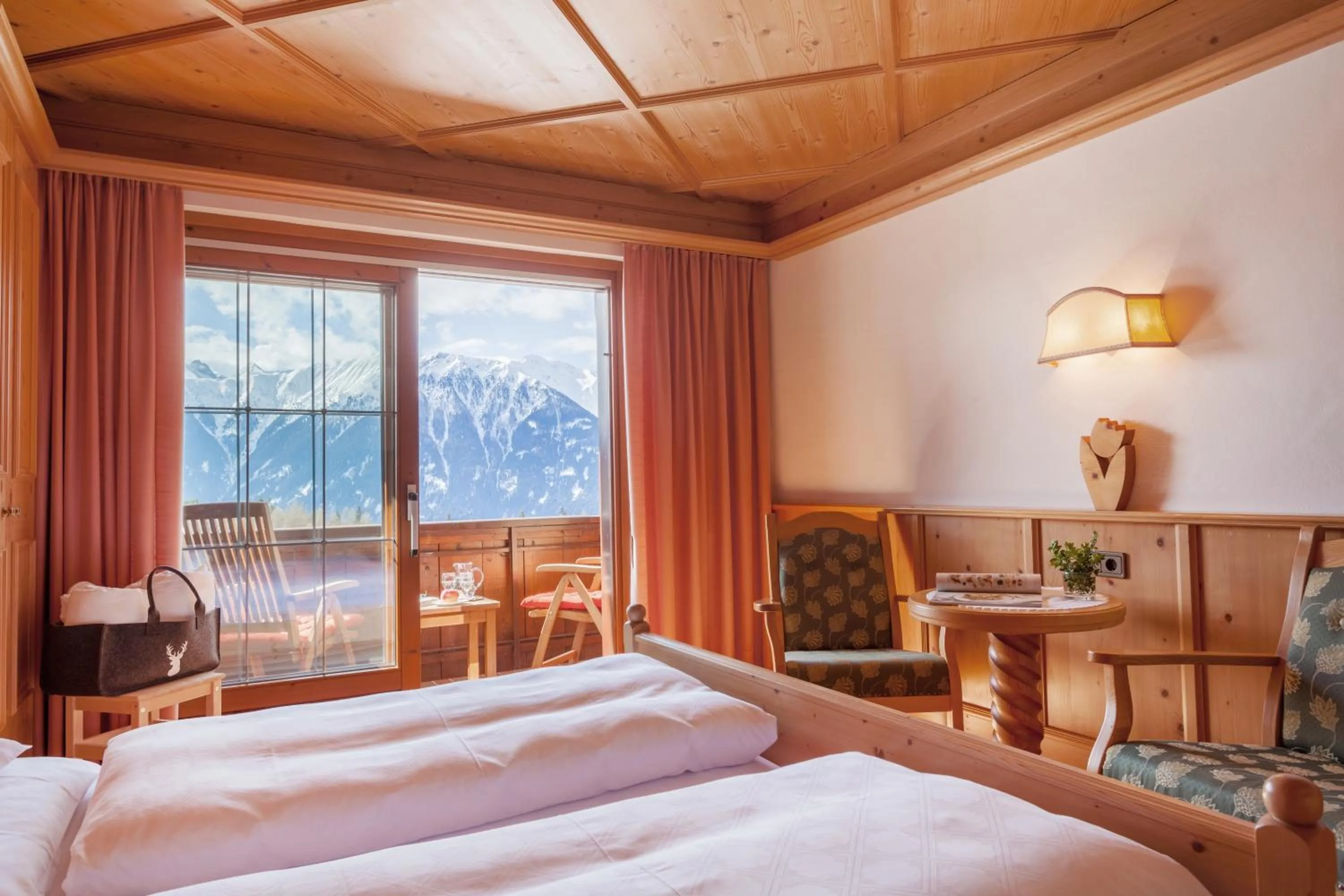 Balcony/Terrace, Bed in Hotel Lärchenhof Natur