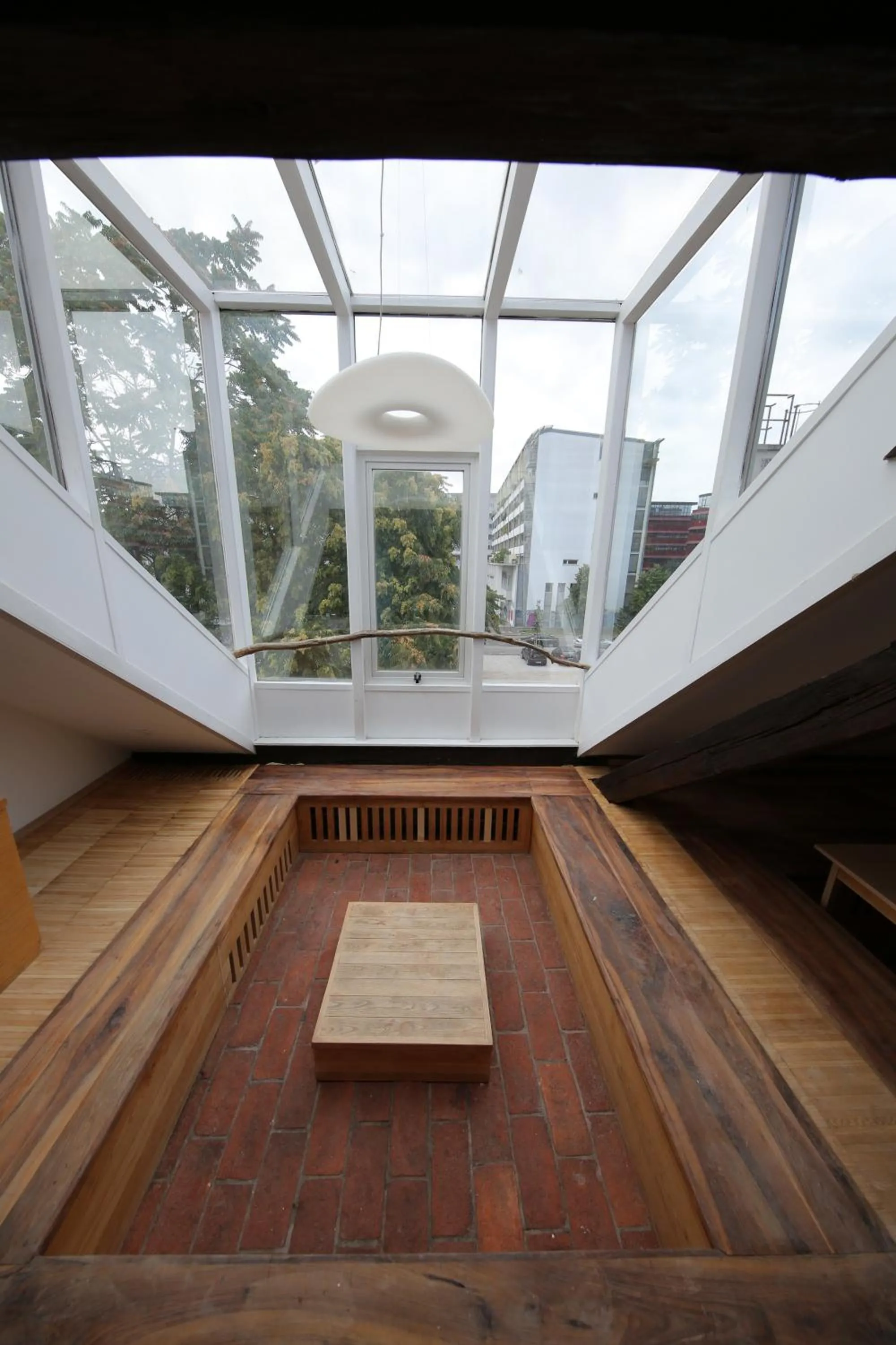 Seating area in Hostel Celica