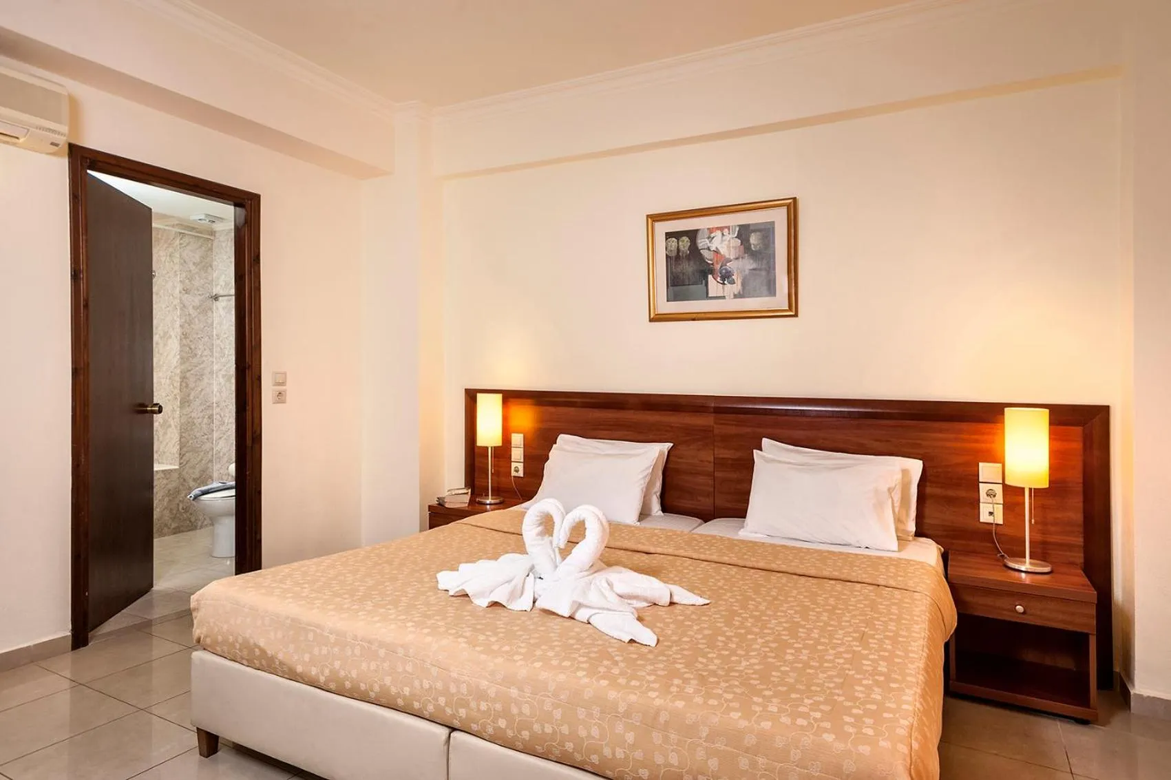 Bed in Adelais Hotel