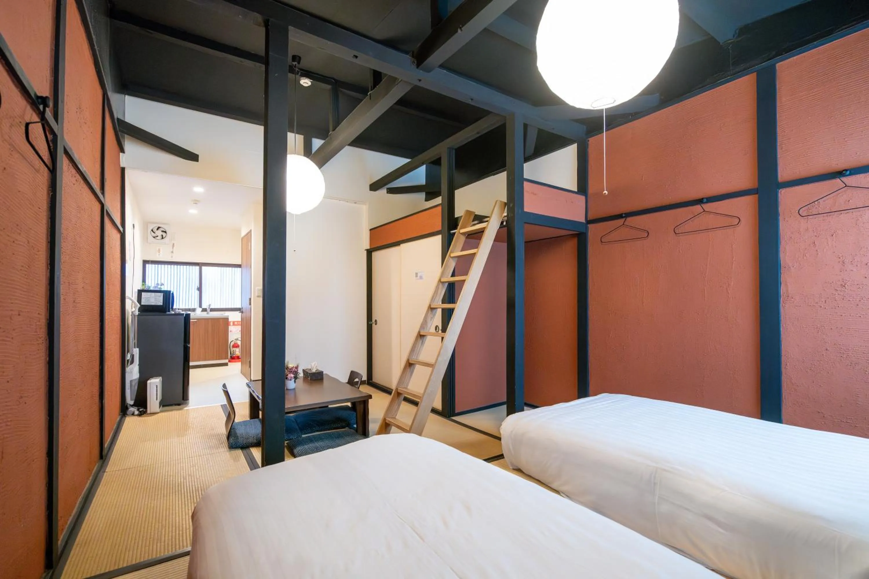 Bed in NAKAZ Machiya , Osaka Umeda