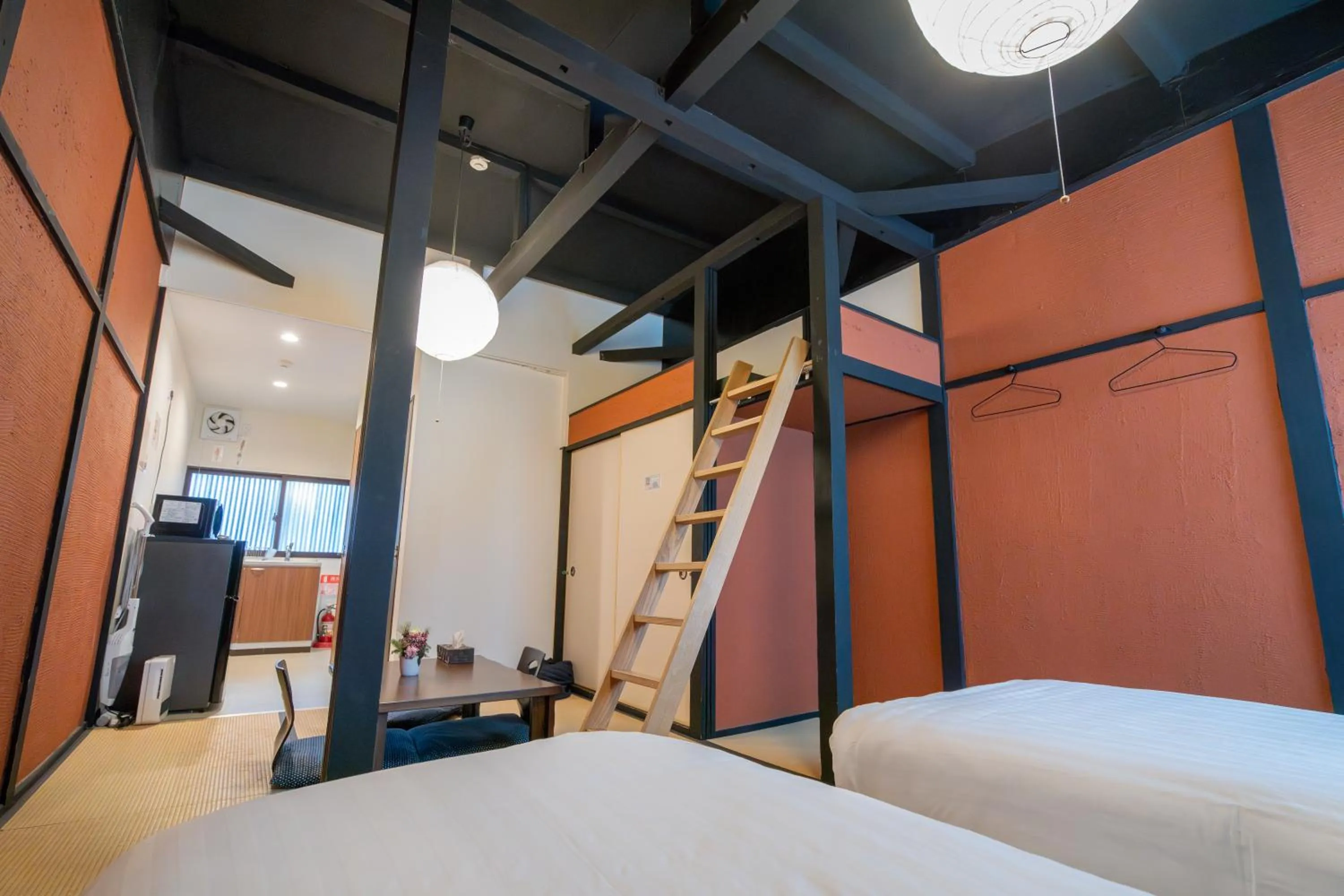 Bed in NAKAZ Machiya , Osaka Umeda