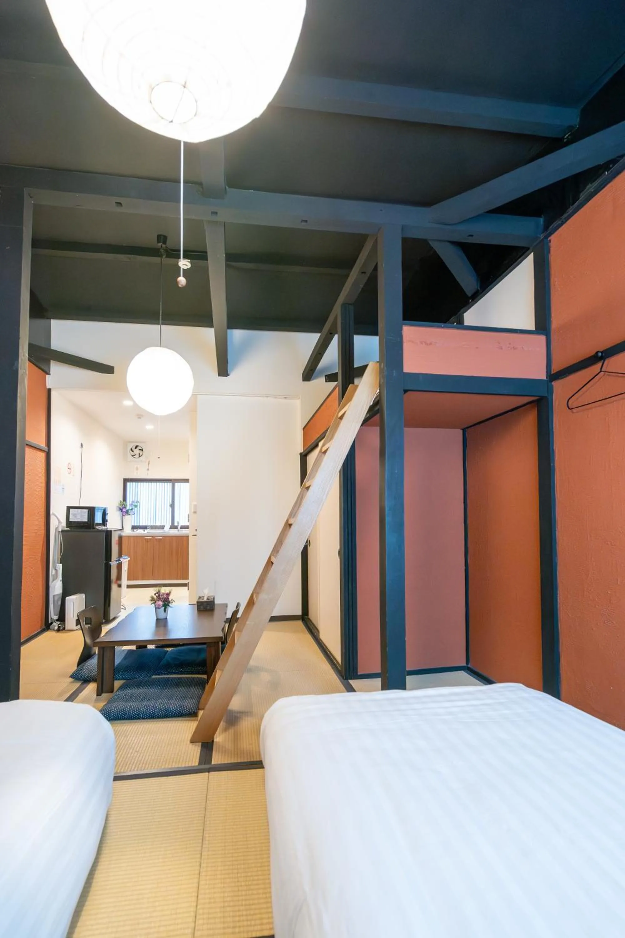 Bed in NAKAZ Machiya , Osaka Umeda