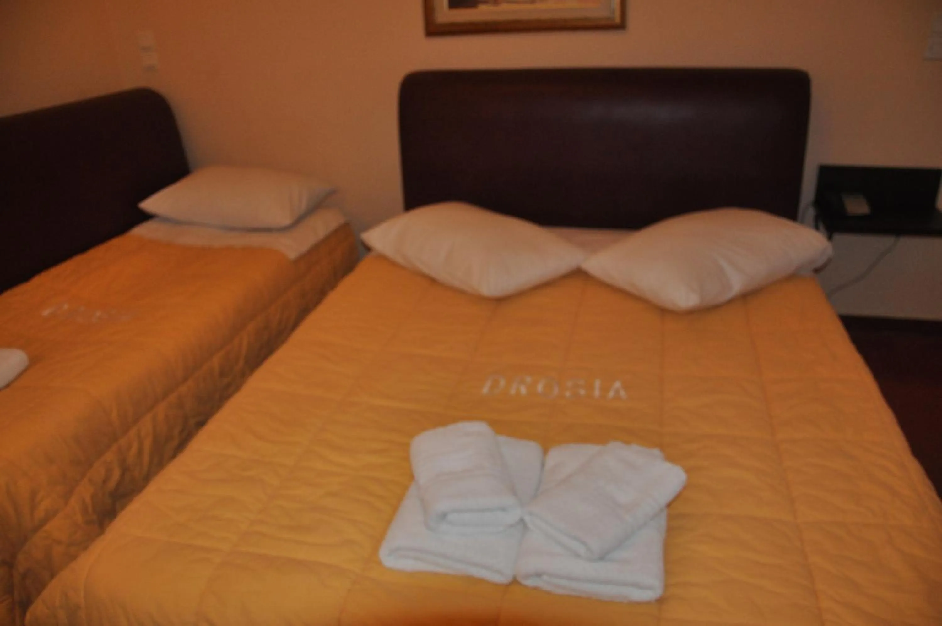 Bed in Hotel Drosia