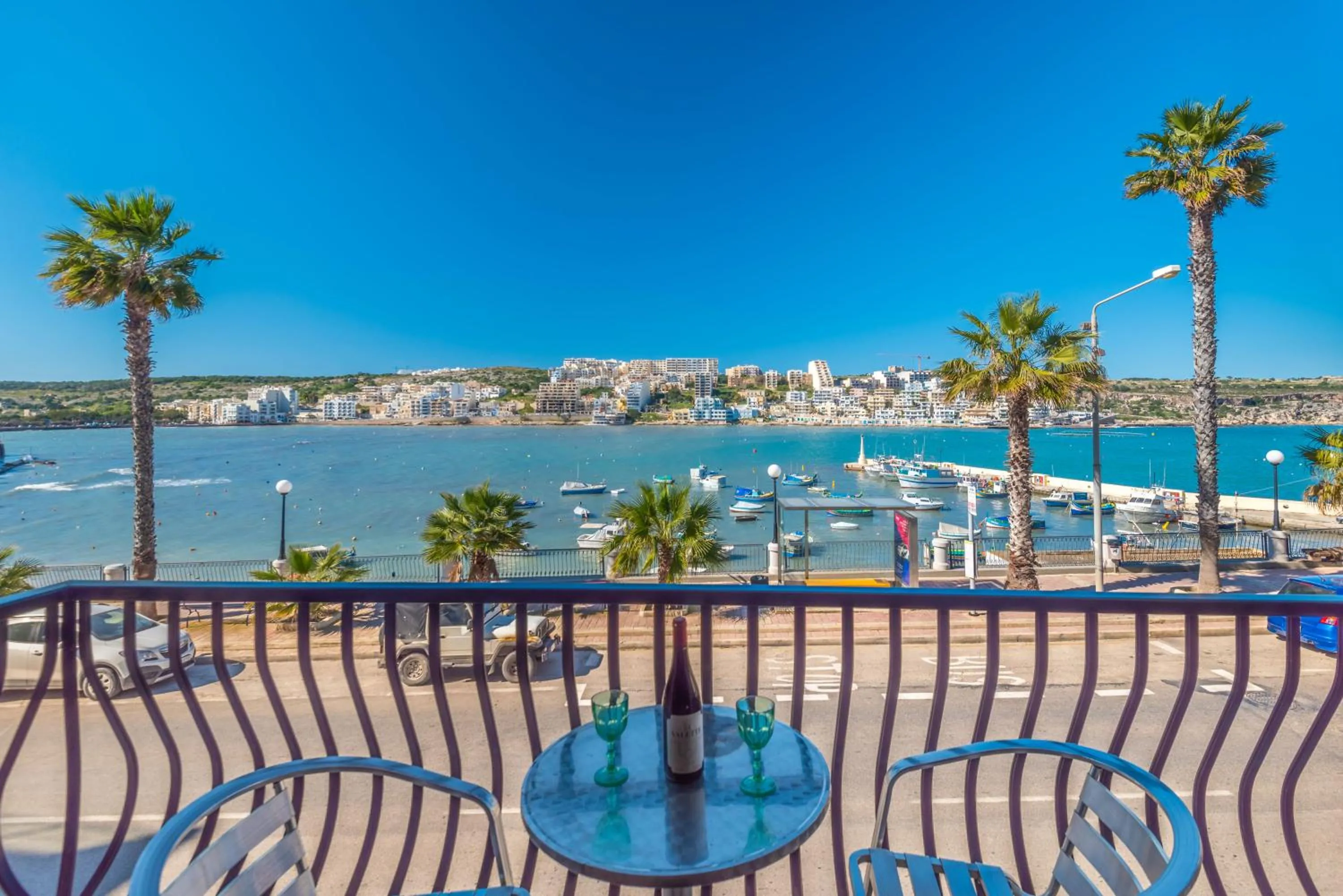 Balcony/Terrace in Harbour Lights seafront 2 bedroom apartments with panoramic sea views - by Getawaysmalta