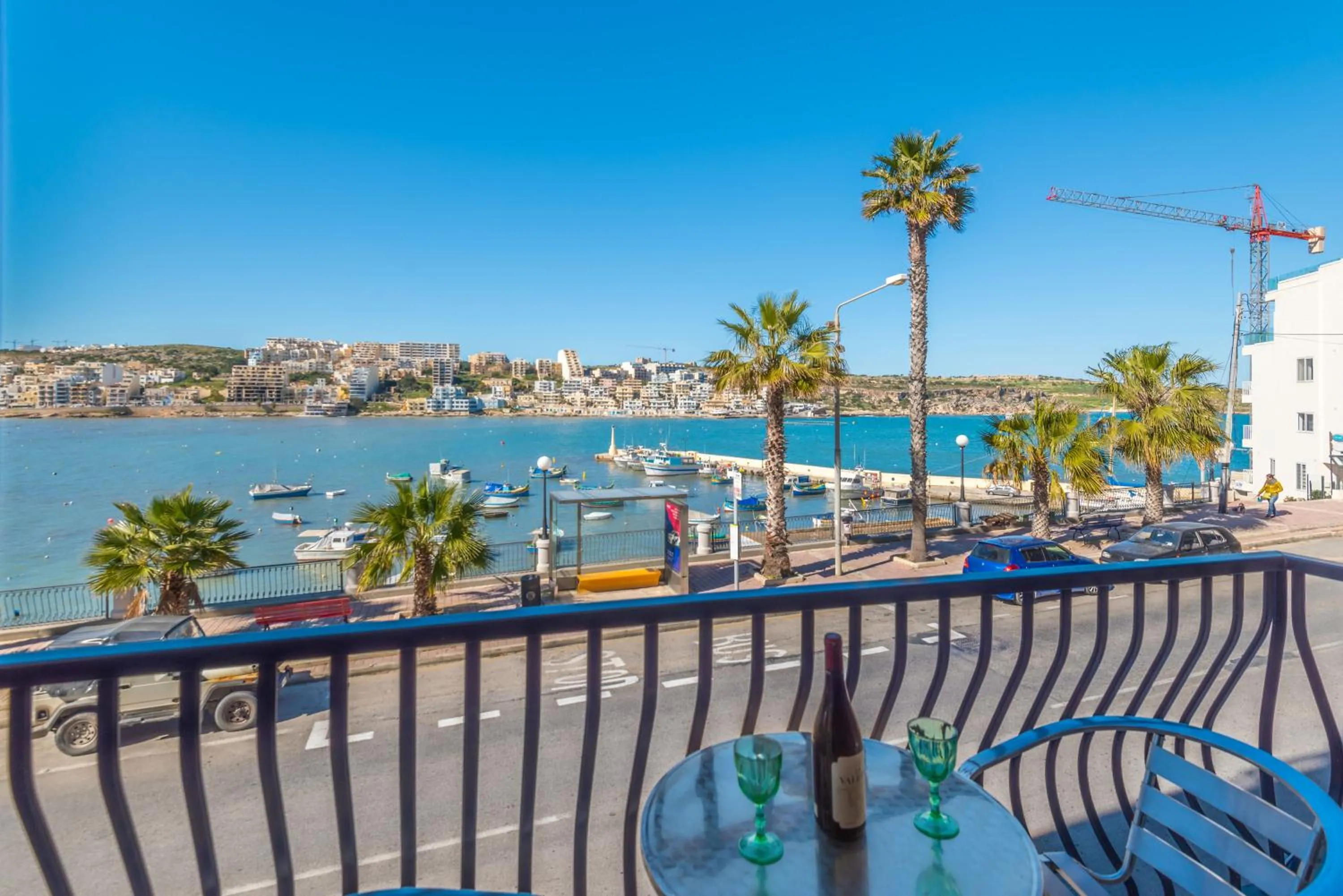 Balcony/Terrace in Harbour Lights seafront 2 bedroom apartments with panoramic sea views - by Getawaysmalta