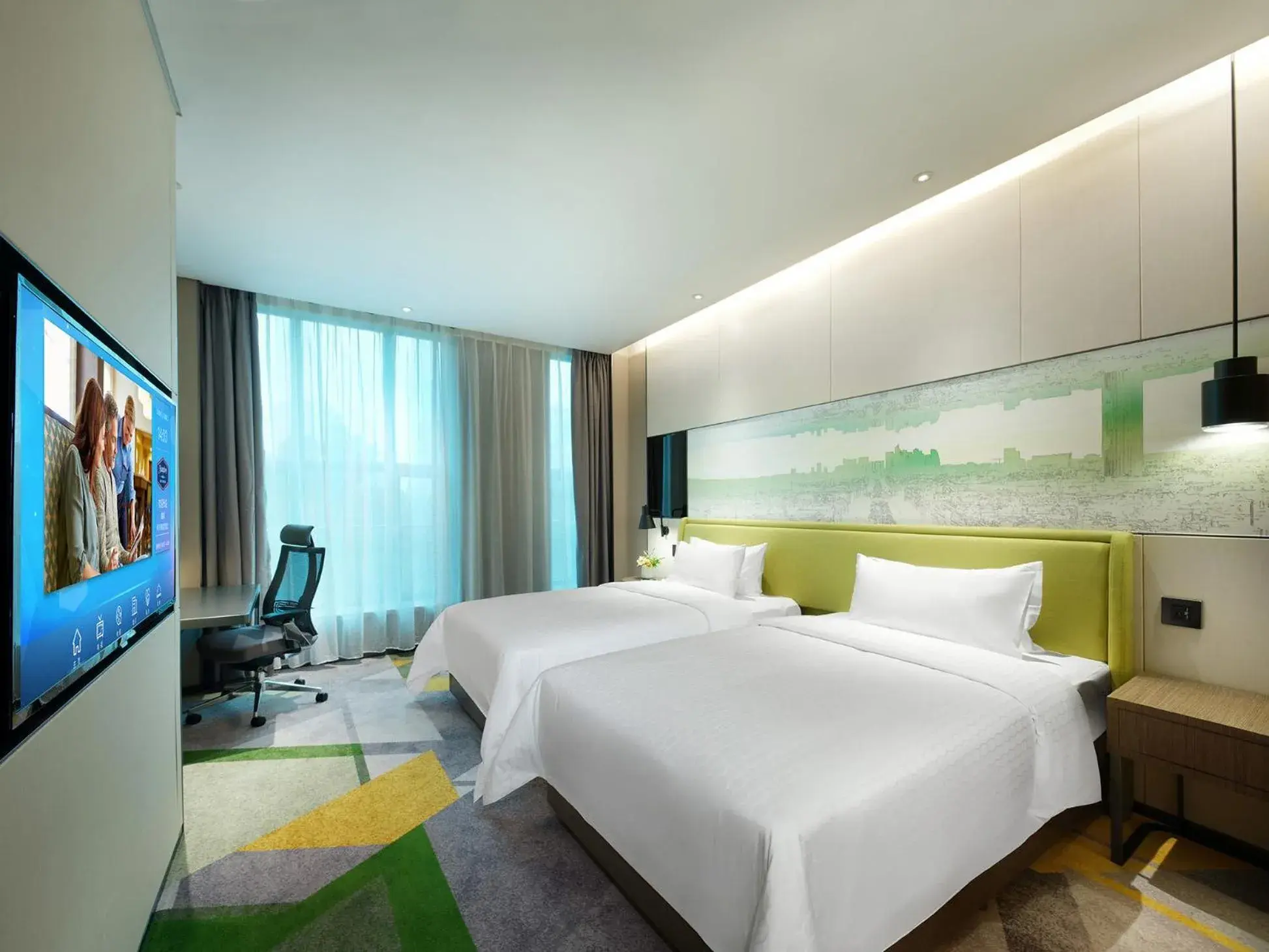 Bed in Hampton by Hilton Guangzhou Tianhe Sports Center-Free Shuttle Bus to Exhibition During Canton Fair Period Bed in Hampton by Hilton Guangzhou Tianhe Sports Center-Free Shuttle Bus to Exhibition During Canton Fair Period
