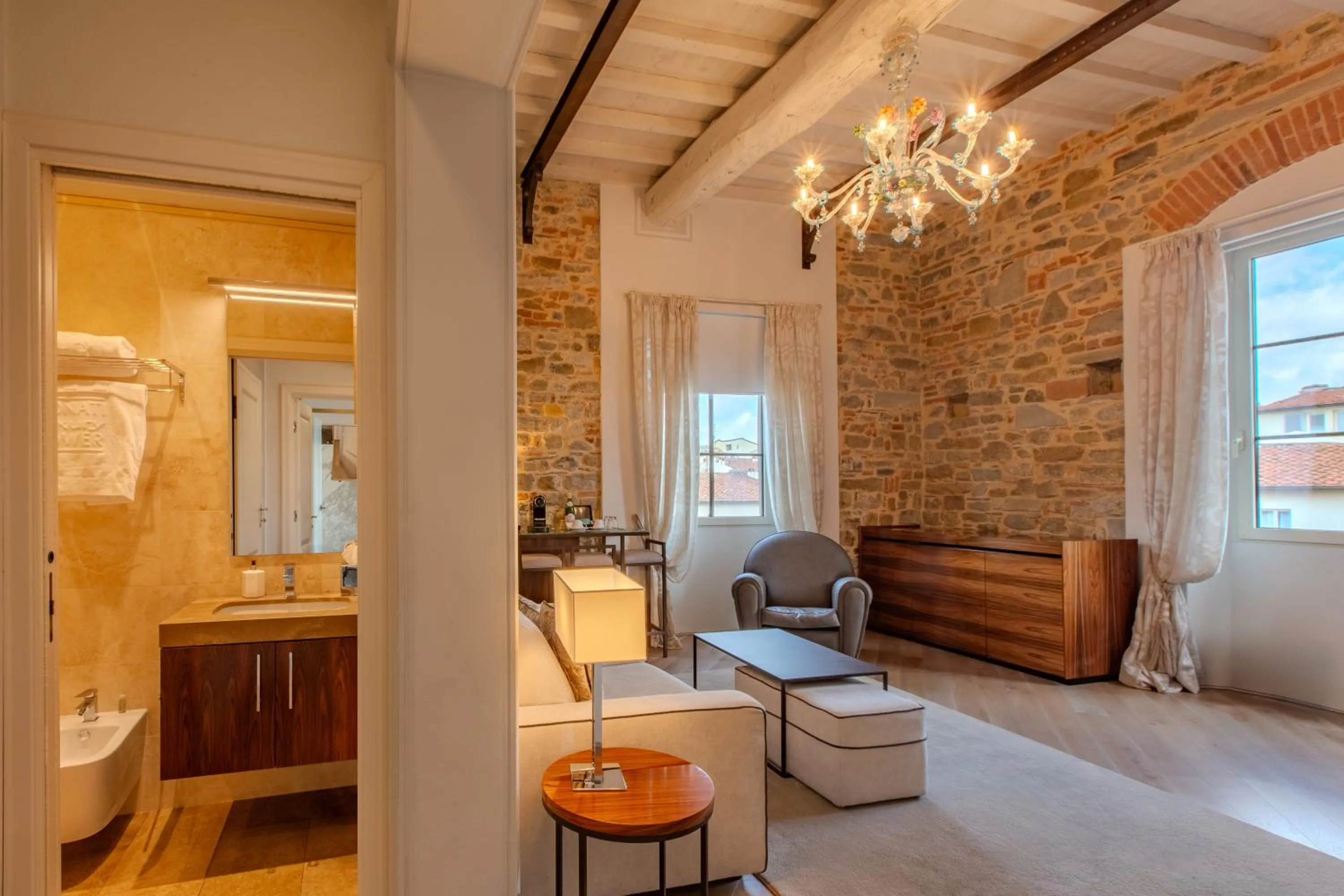 Seating area in Donati Luxury Tower Suites