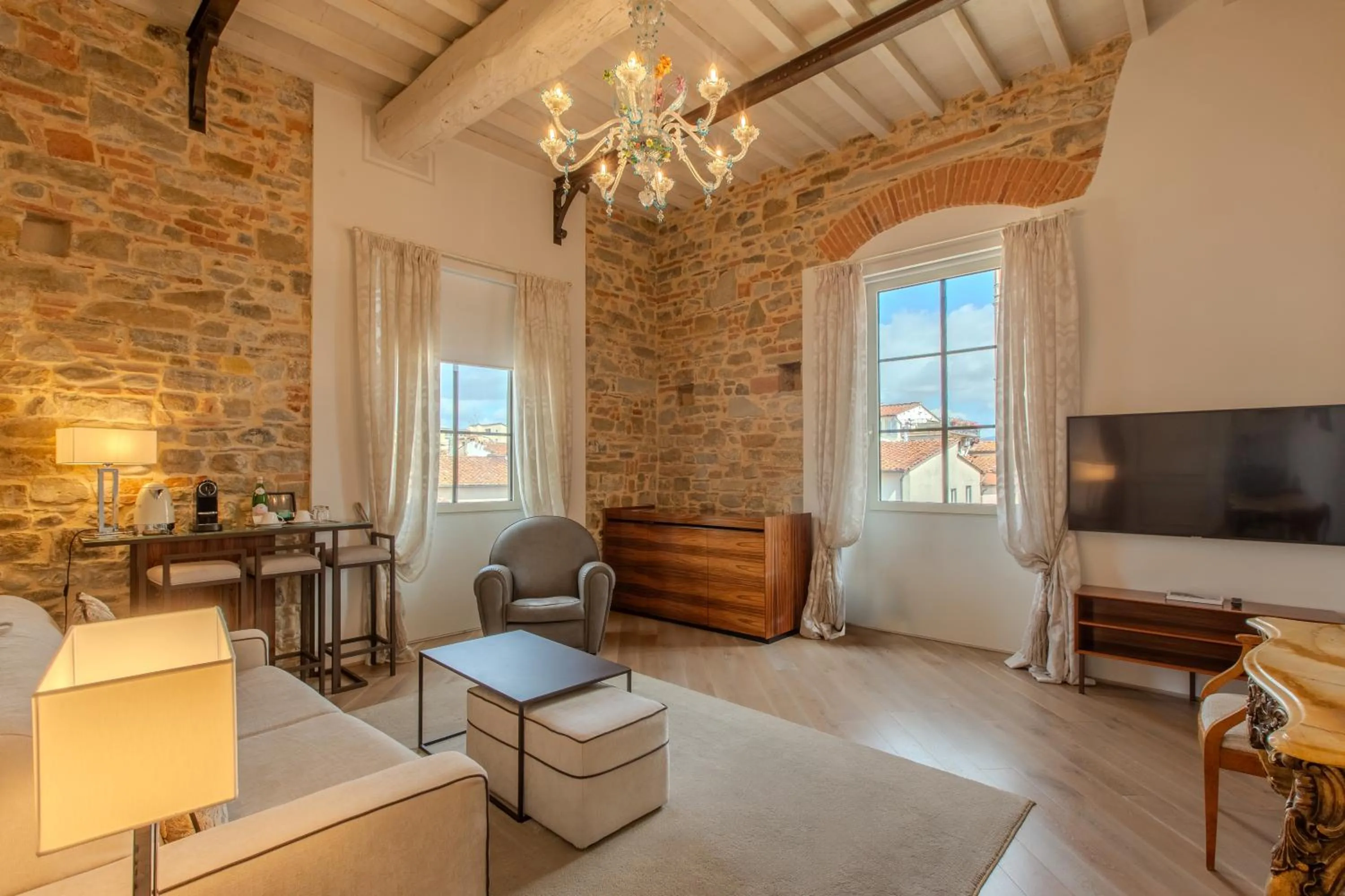 Seating area in Donati Luxury Tower Suites