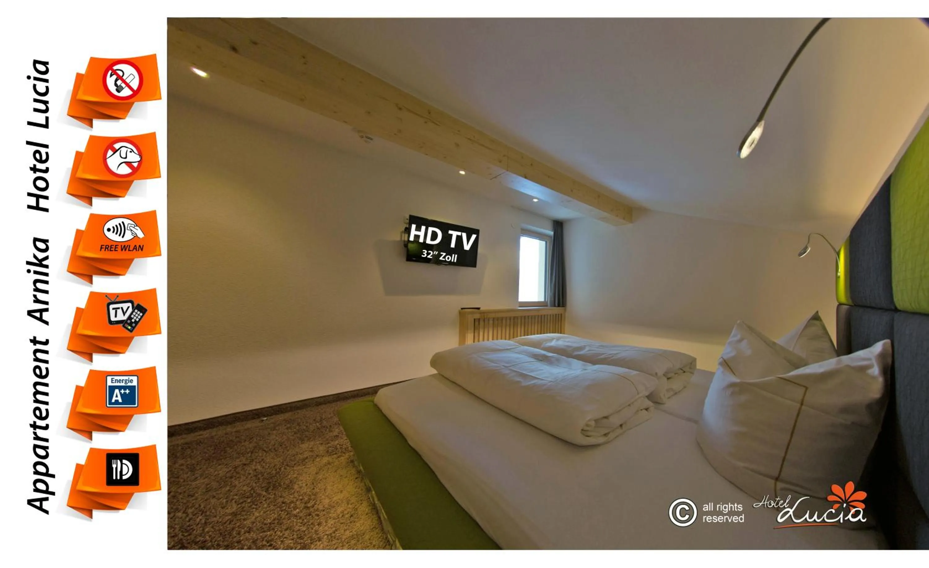 Bed in Hotel Lucia - 3 Sterne Superior