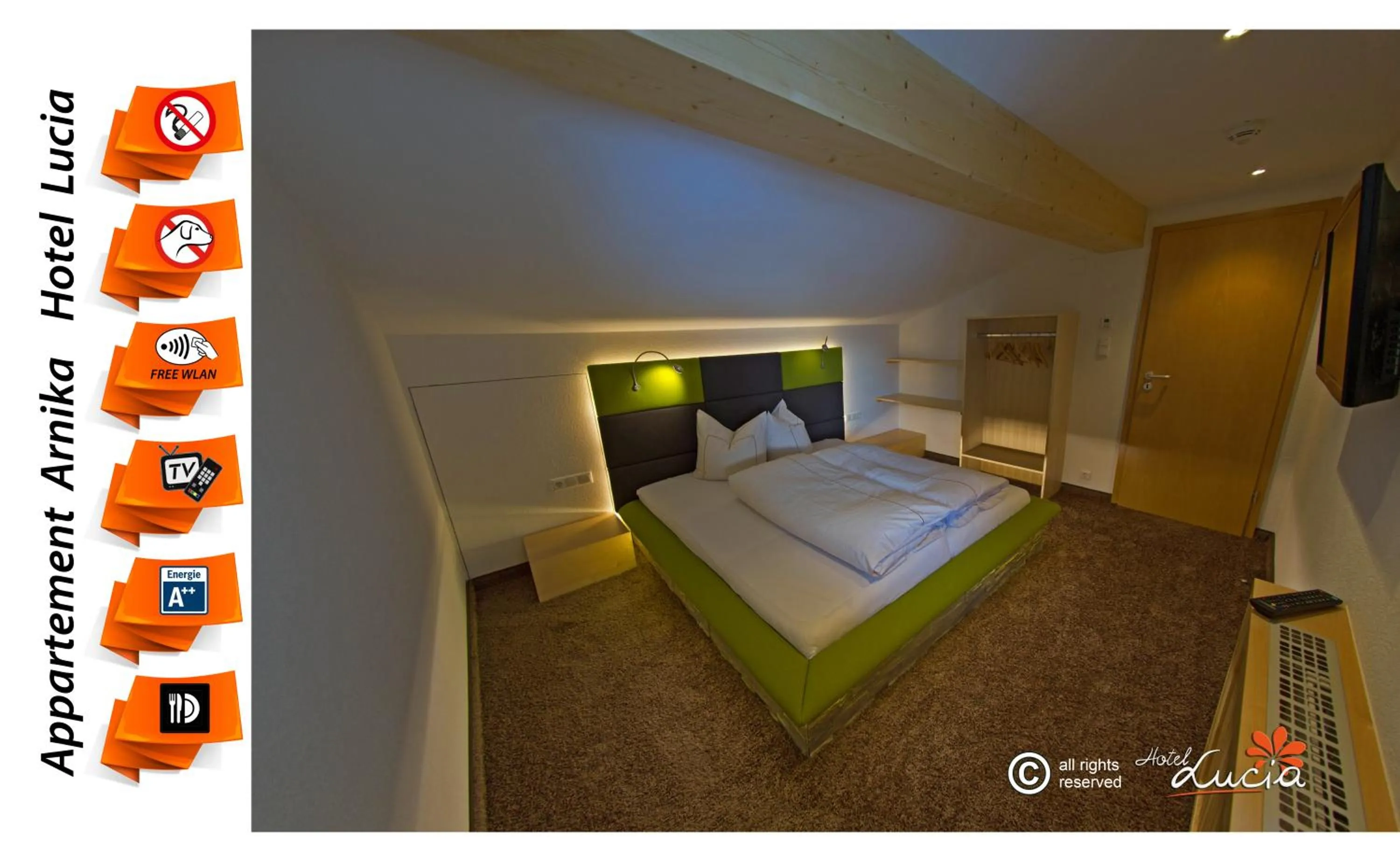 Bed in Hotel Lucia - 3 Sterne Superior